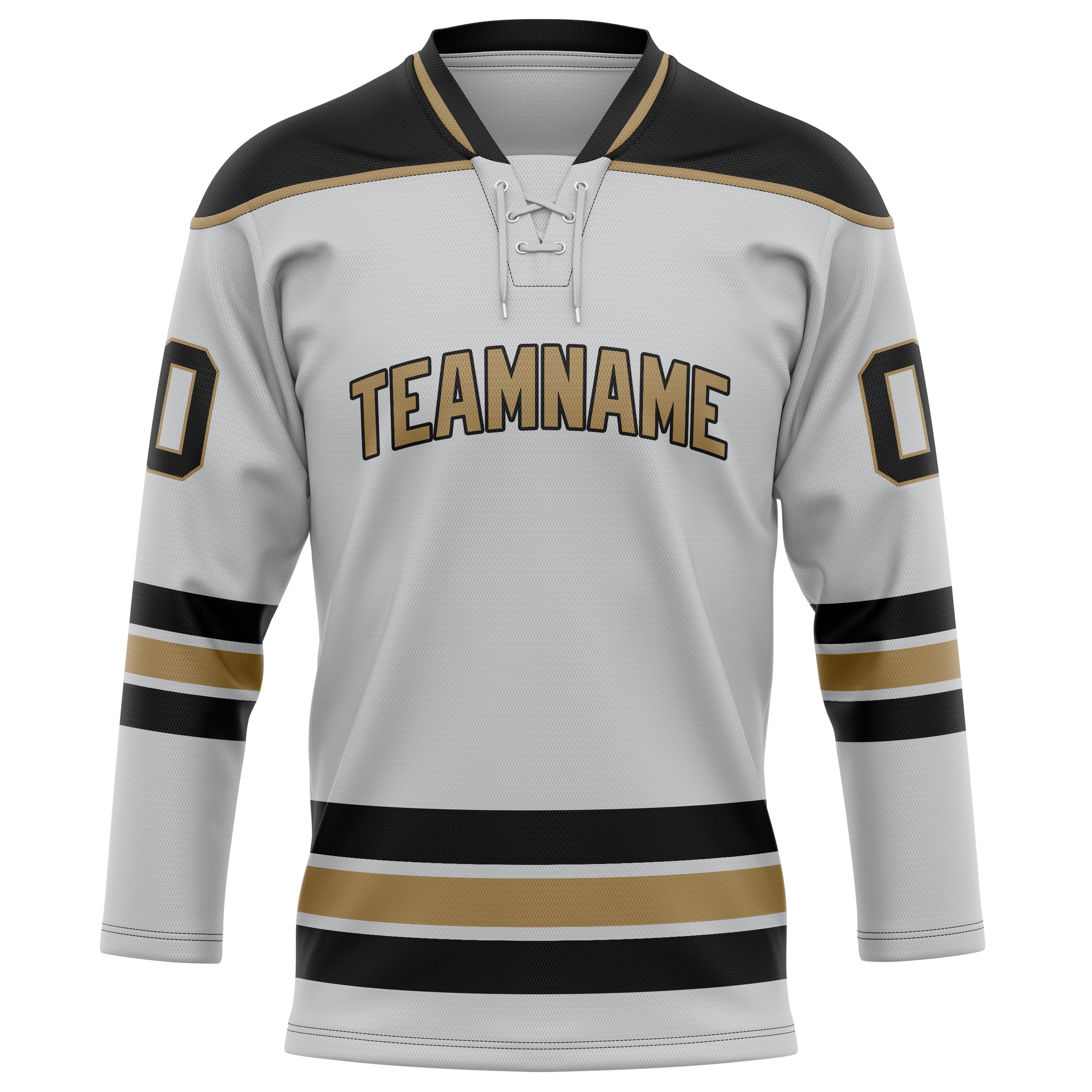Custom Gray Black Solid Colour Hockey Jersey