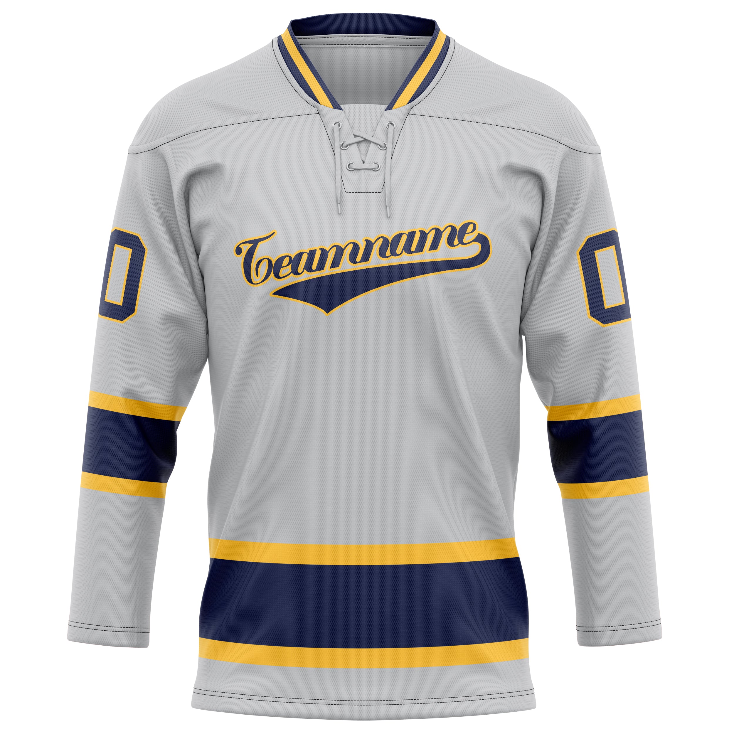 Custom Gray Navy Solid Colour Hockey Jersey