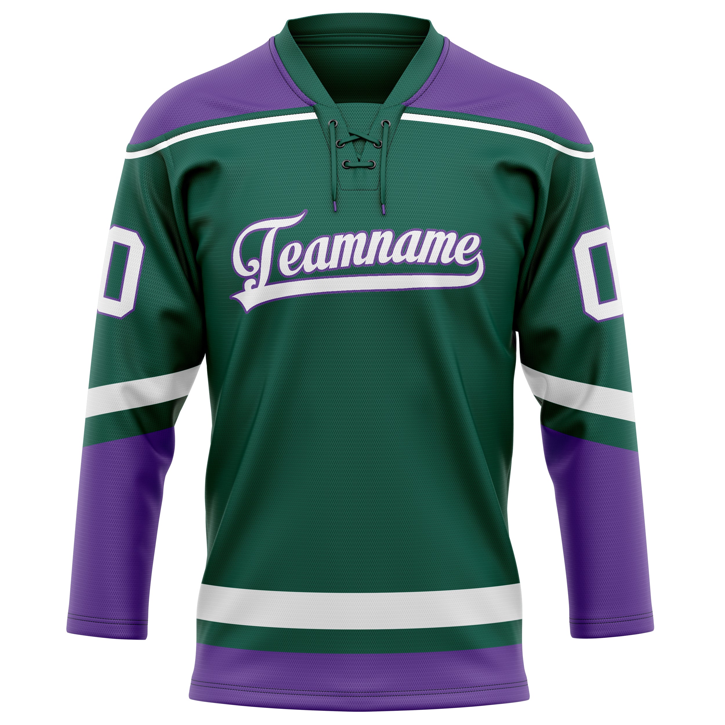 Custom Green Purple Solid Colour Hockey Jersey