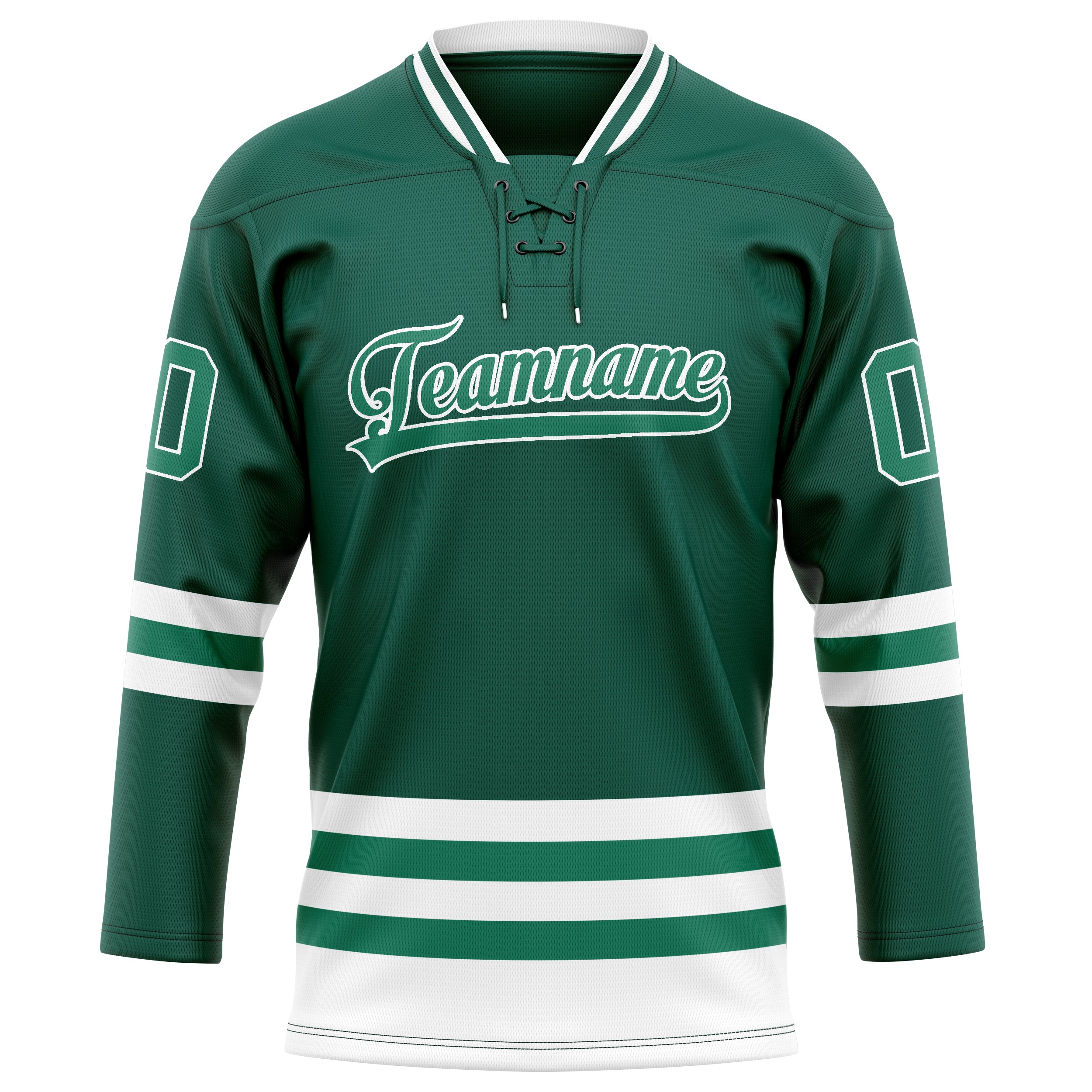 Custom Green White Solid Colour Hockey Jersey
