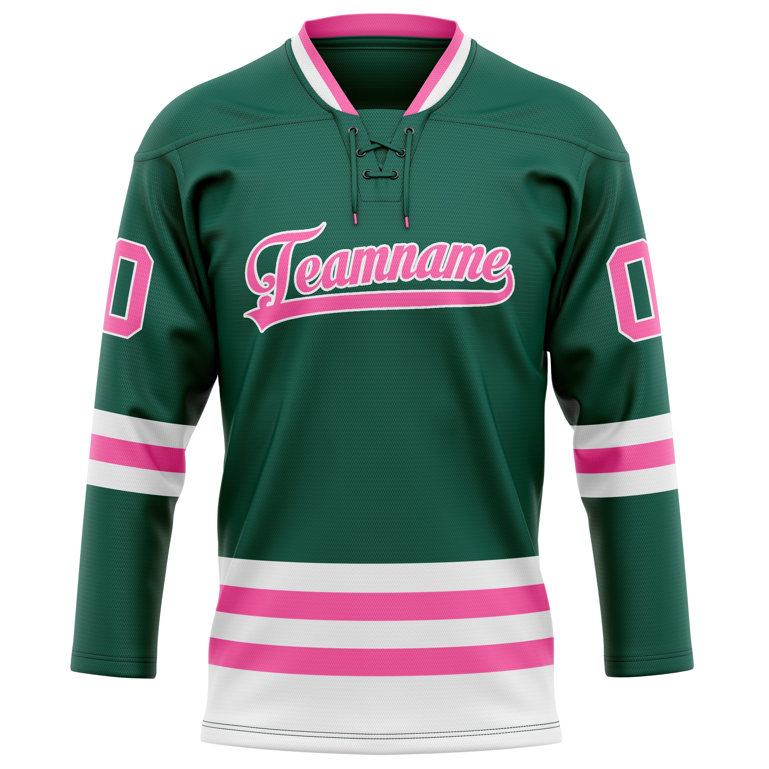 Custom Green Pink Solid Colour Hockey Jersey