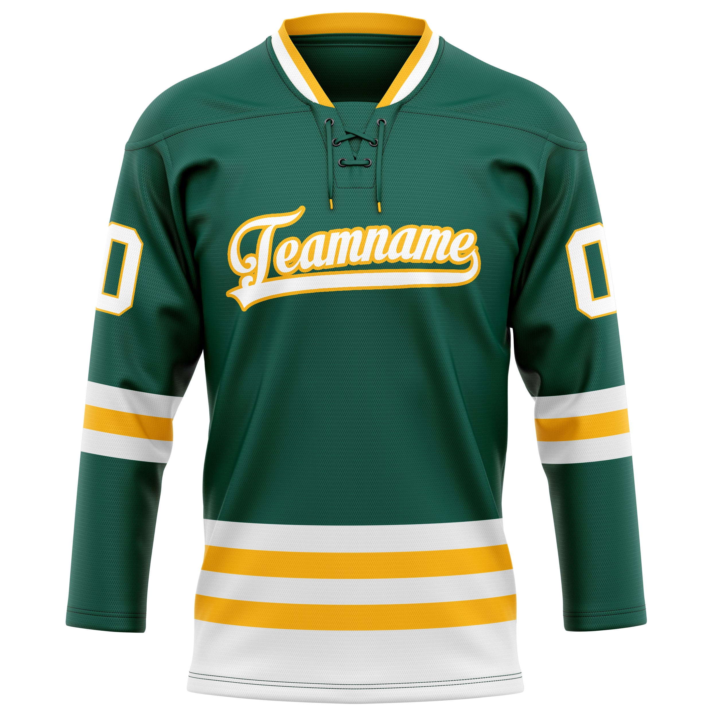 Custom Green White Solid Colour Hockey Jersey