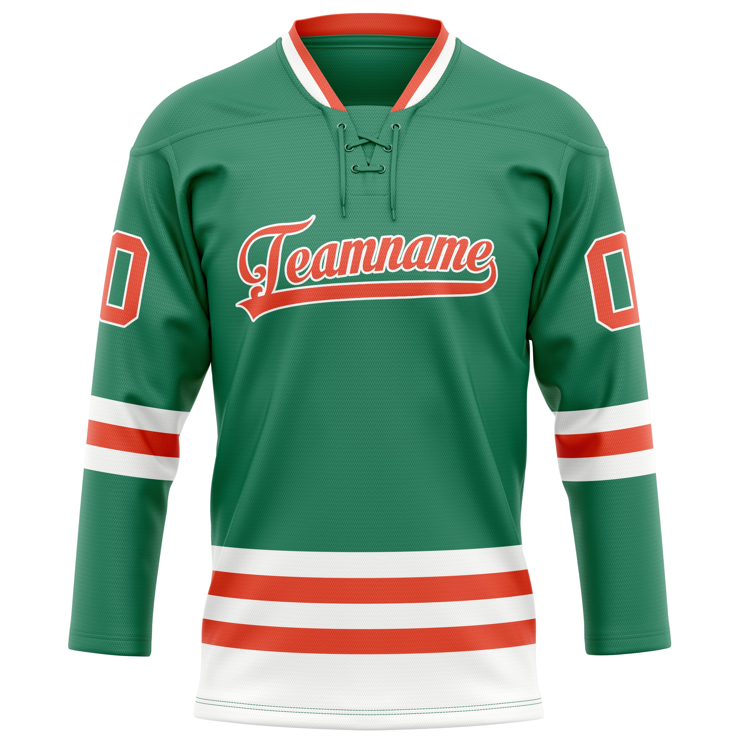 Custom Green Red Solid Colour Hockey Jersey
