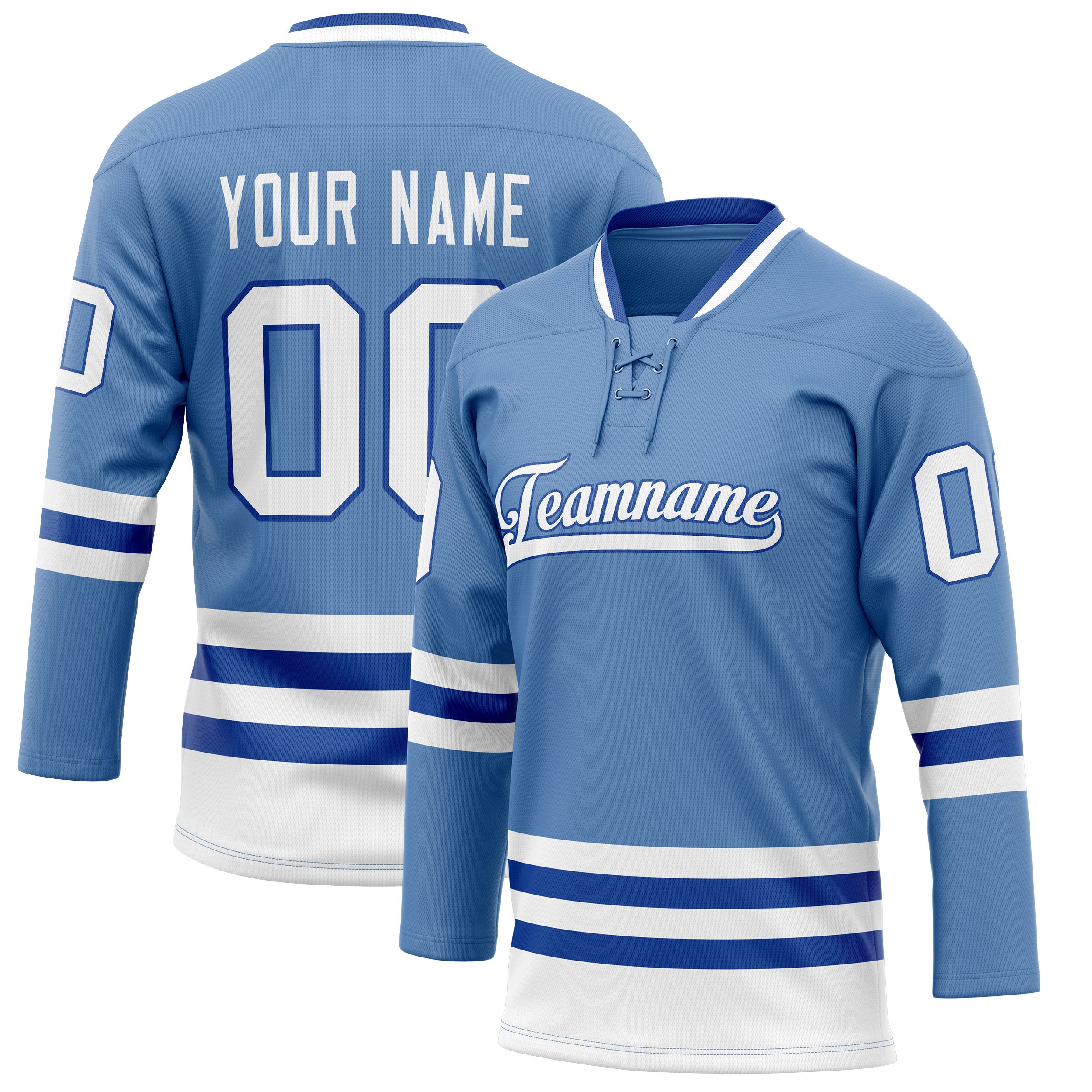 Custom Light Blue Royal Solid Colour Hockey Jersey