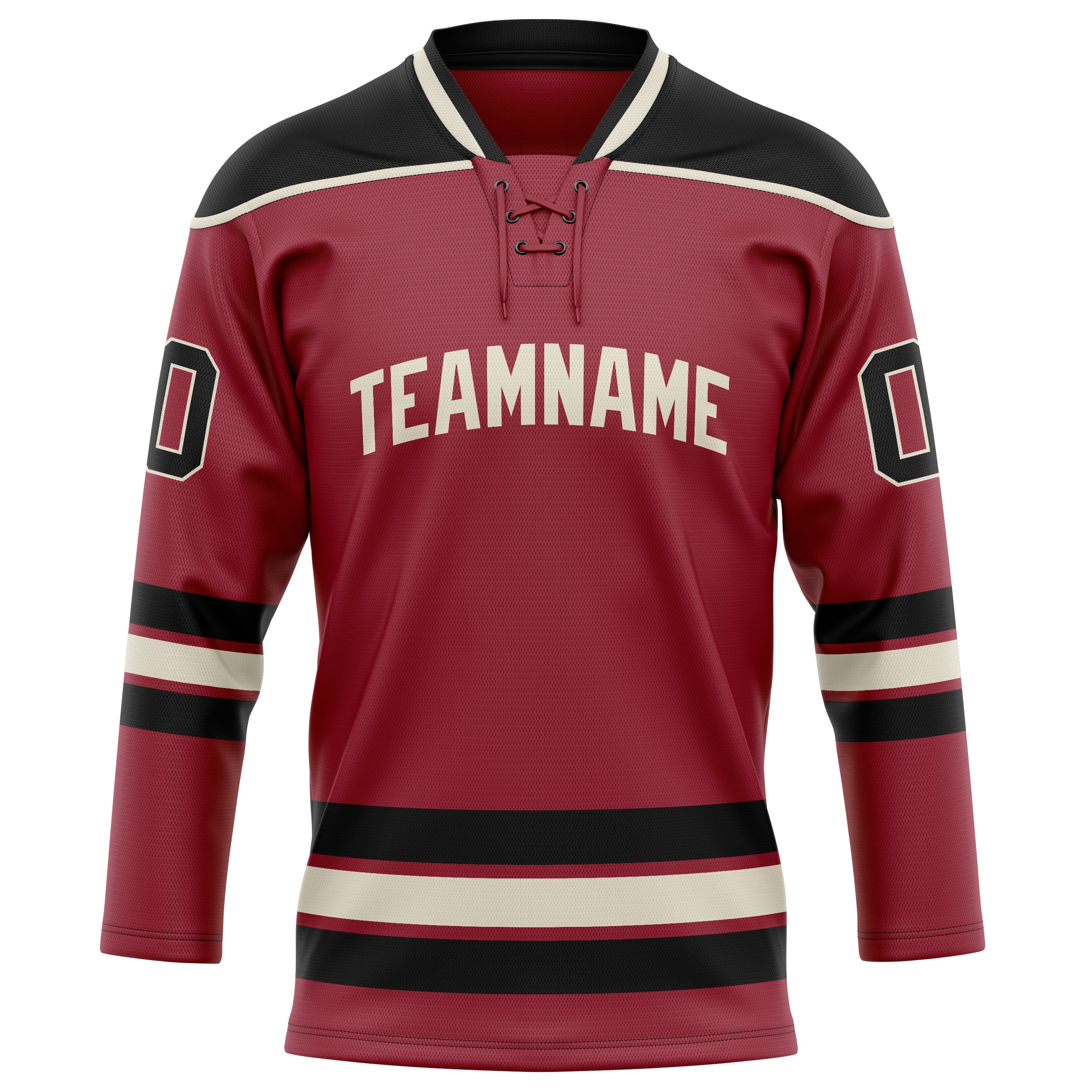 Custom Maroon Black Solid Colour Hockey Jersey