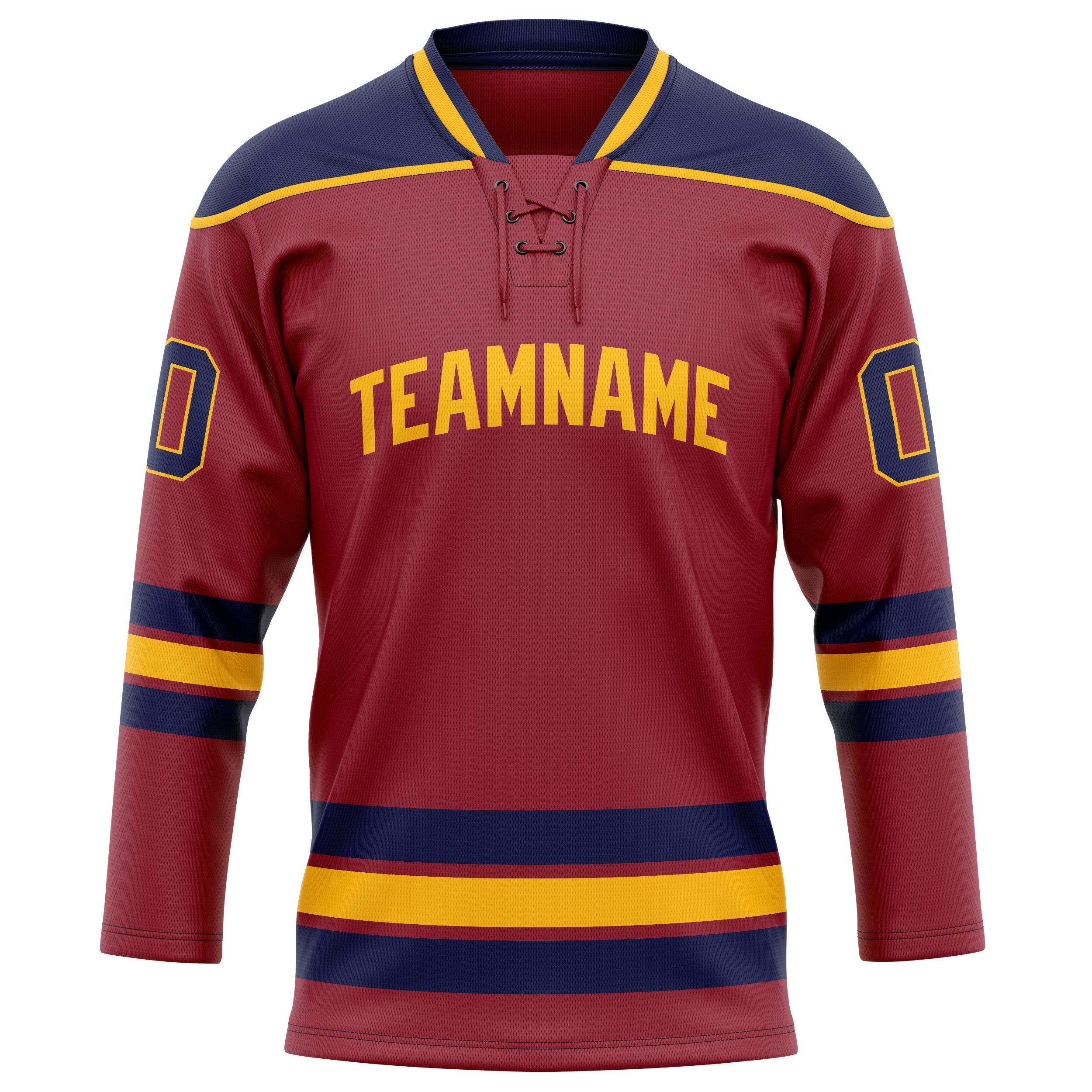 Custom Maroon Navy Solid Colour Hockey Jersey
