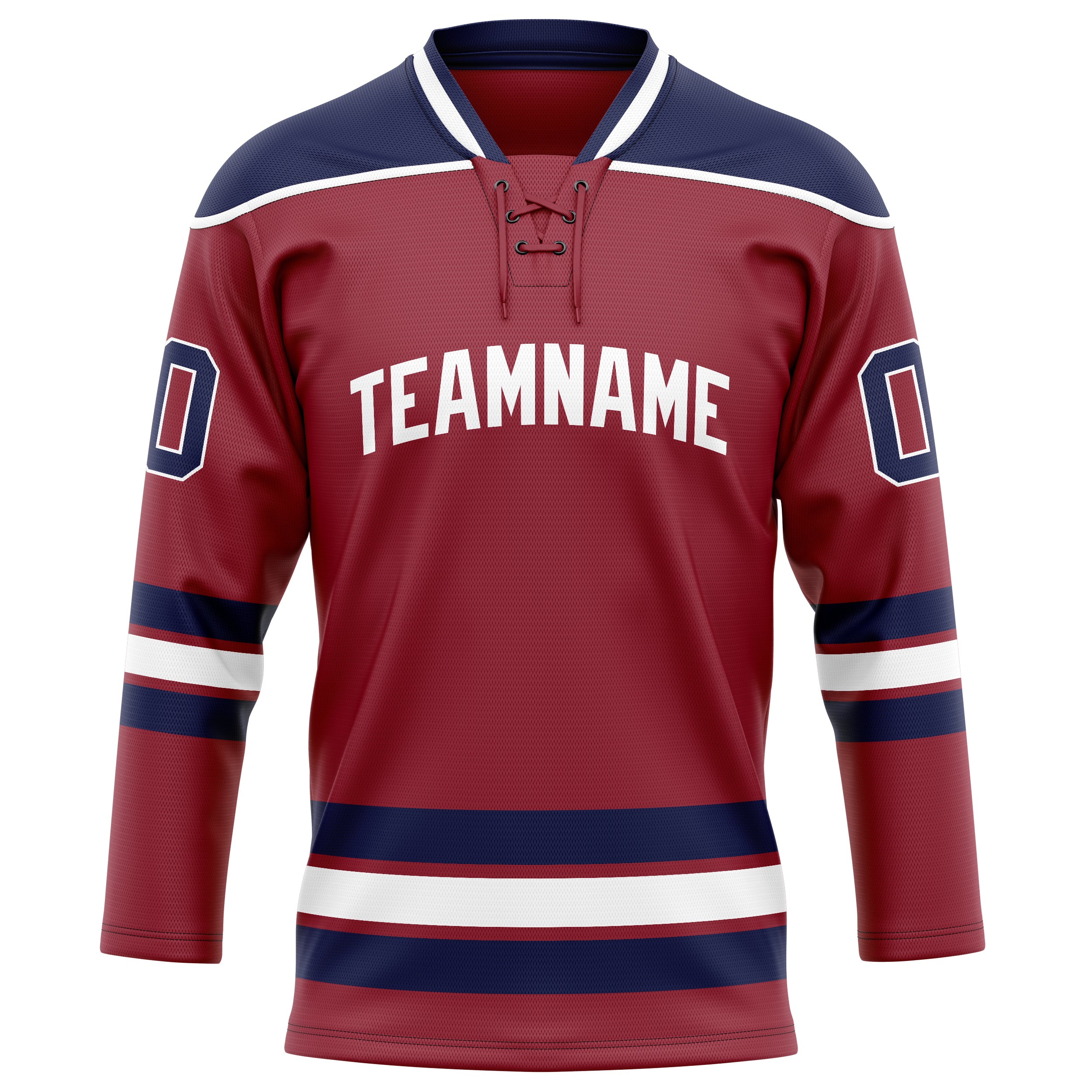 Custom Maroon Navy Solid Colour Hockey Jersey
