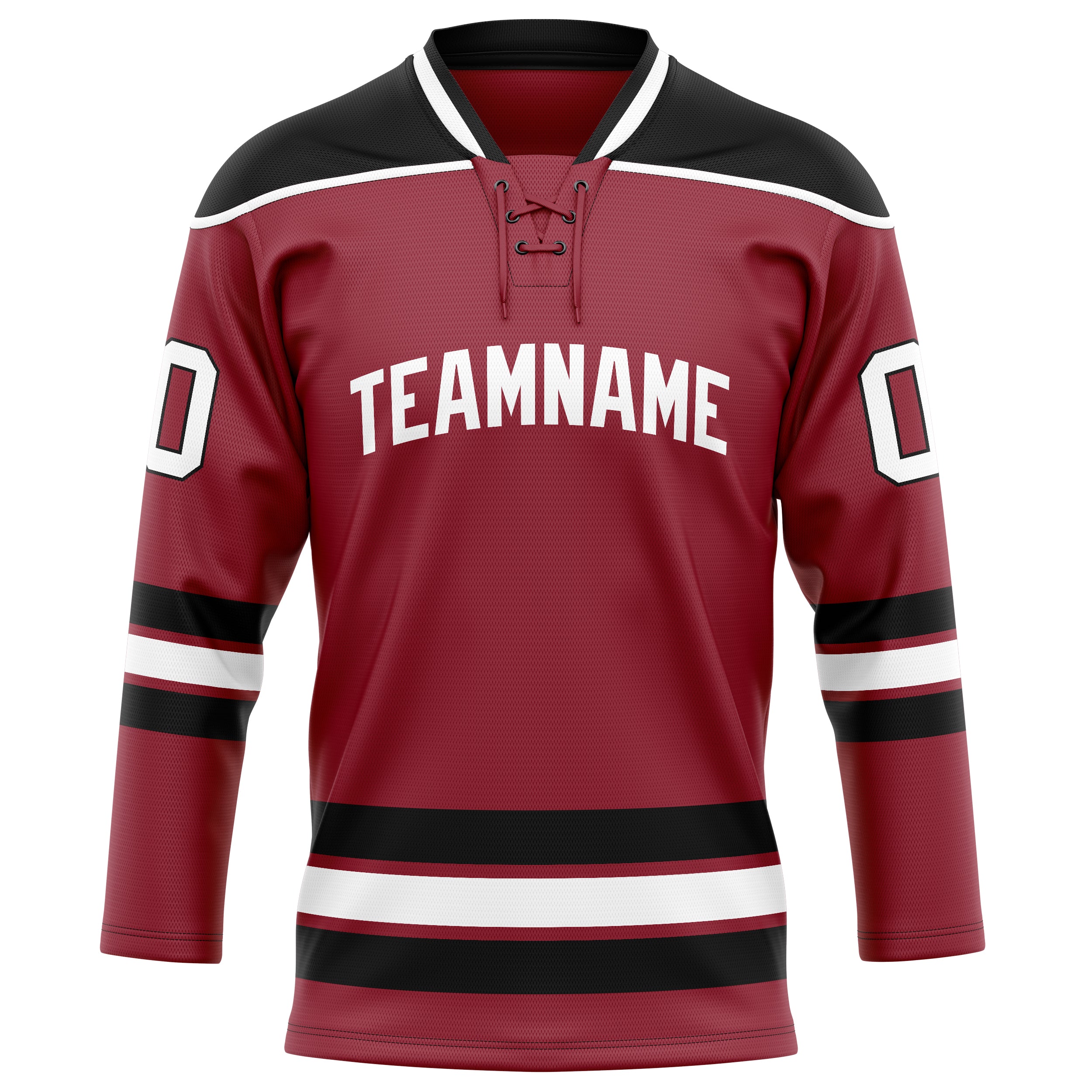 Custom Maroon Black Solid Colour Hockey Jersey