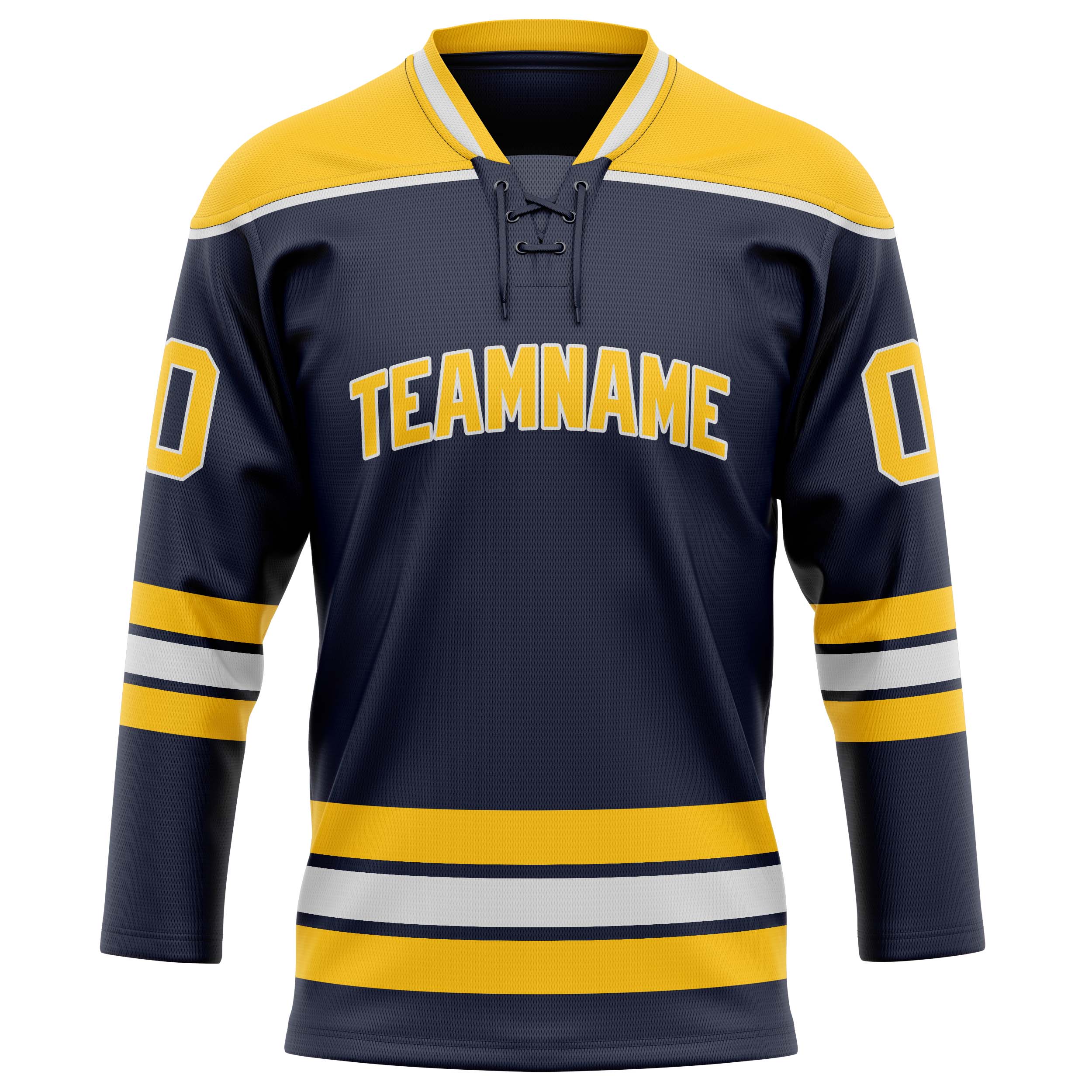 Custom Navy Gold Solid Colour Hockey Jersey