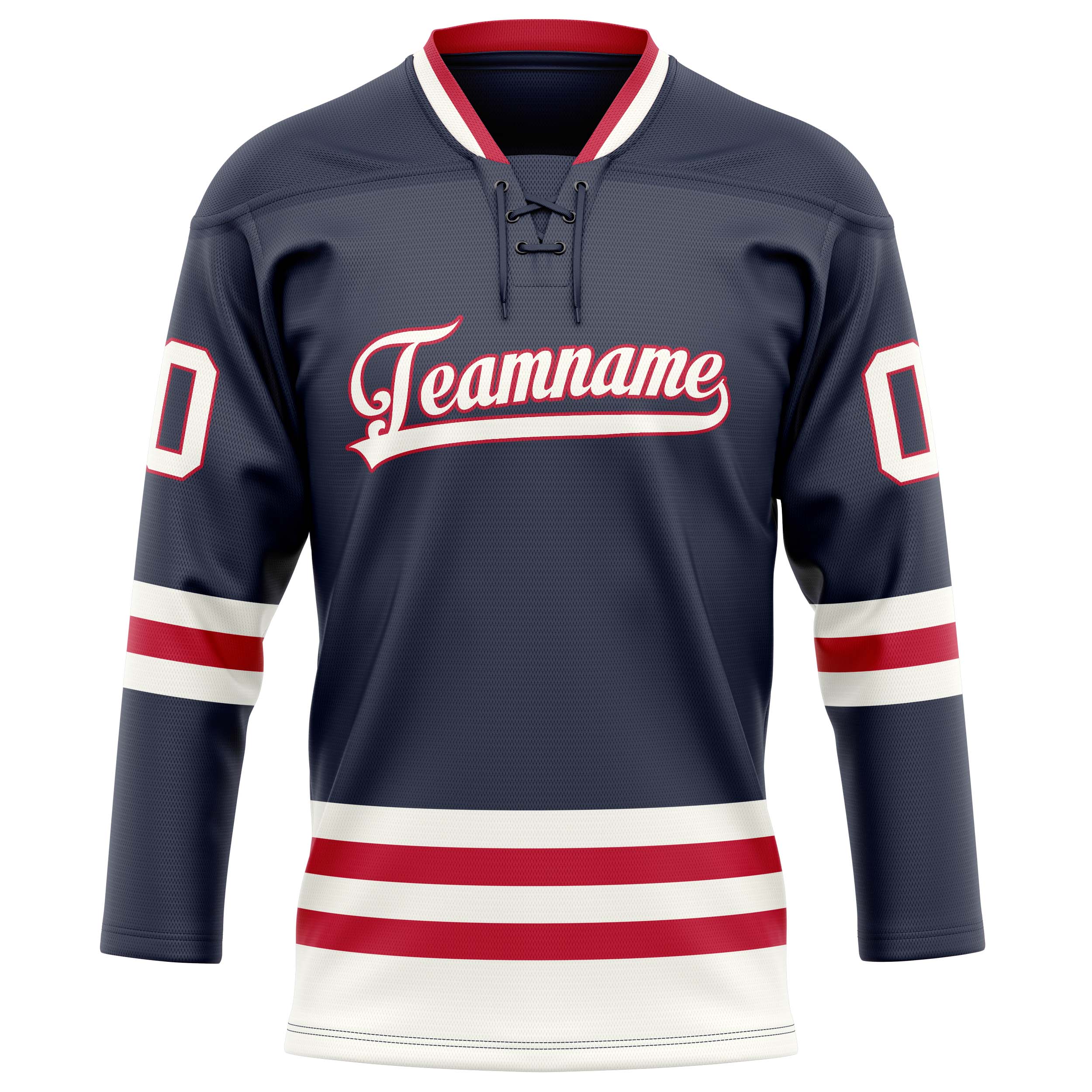 Custom Navy White Solid Colour Hockey Jersey