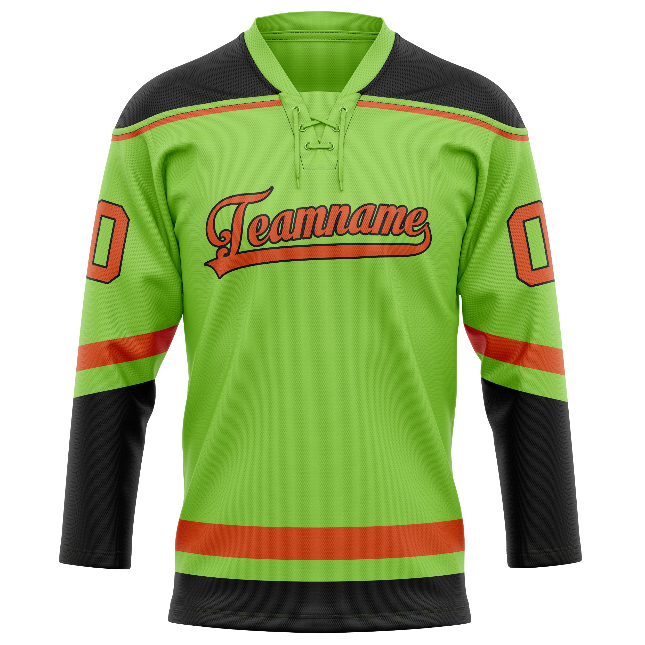 Custom Neon Green Red Solid Colour Hockey Jersey