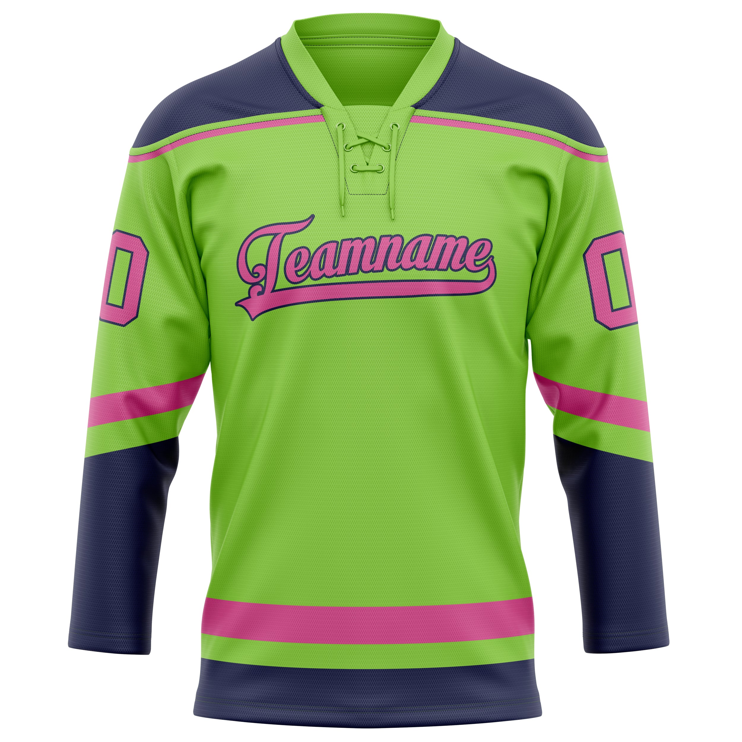 Custom Neon Green Pink Solid Colour Hockey Jersey