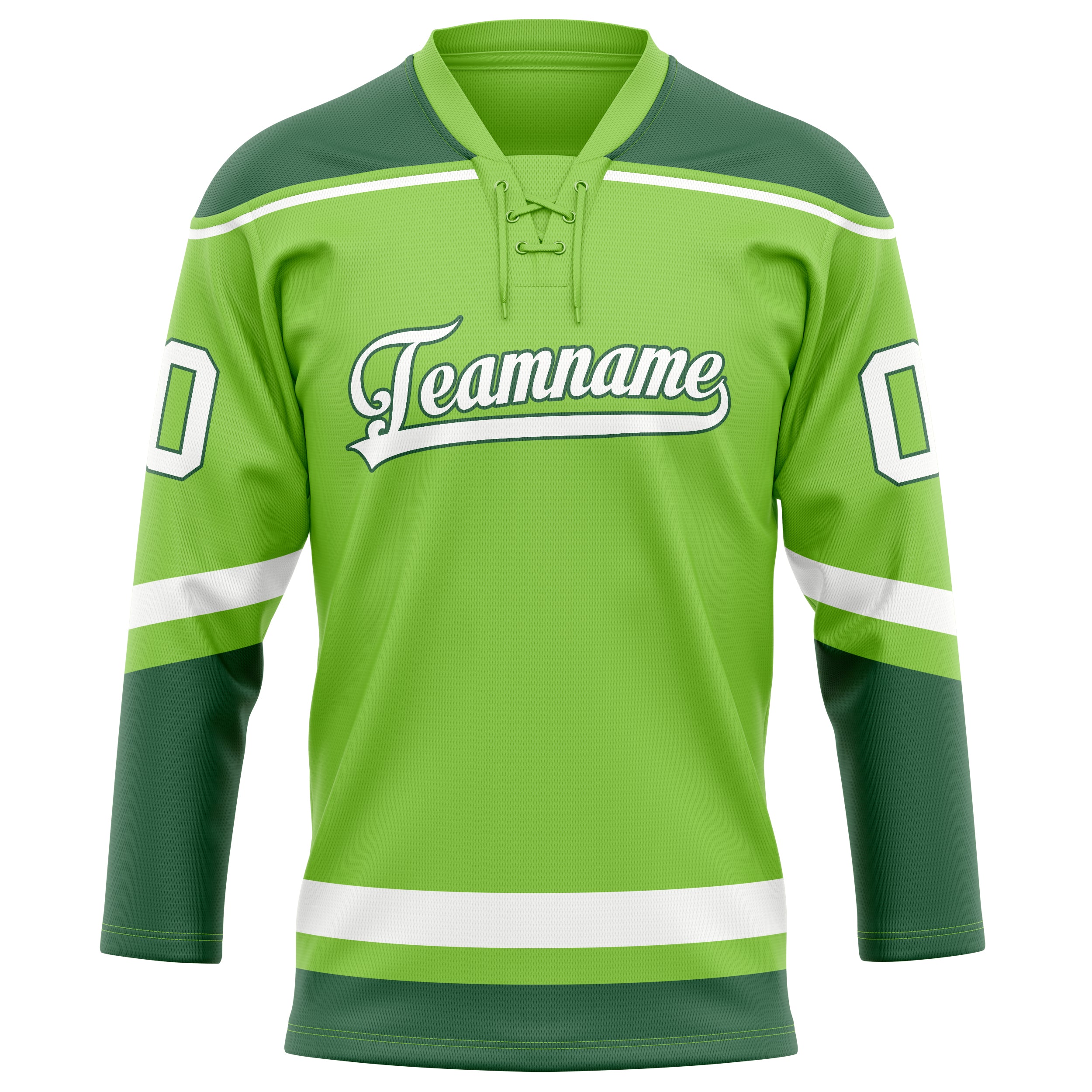 Custom Neon Green Kelly Green Solid Colour Hockey Jersey