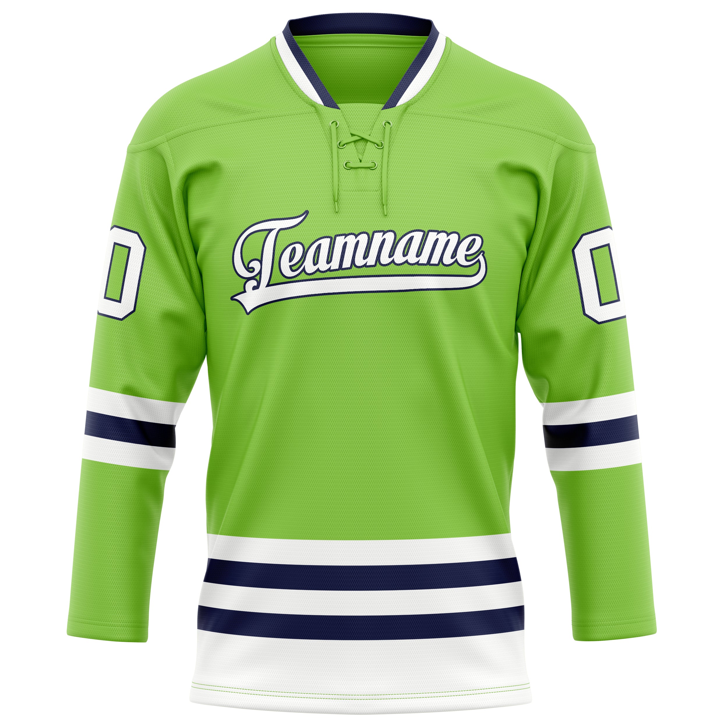 Custom Neon Green White Solid Colour Hockey Jersey