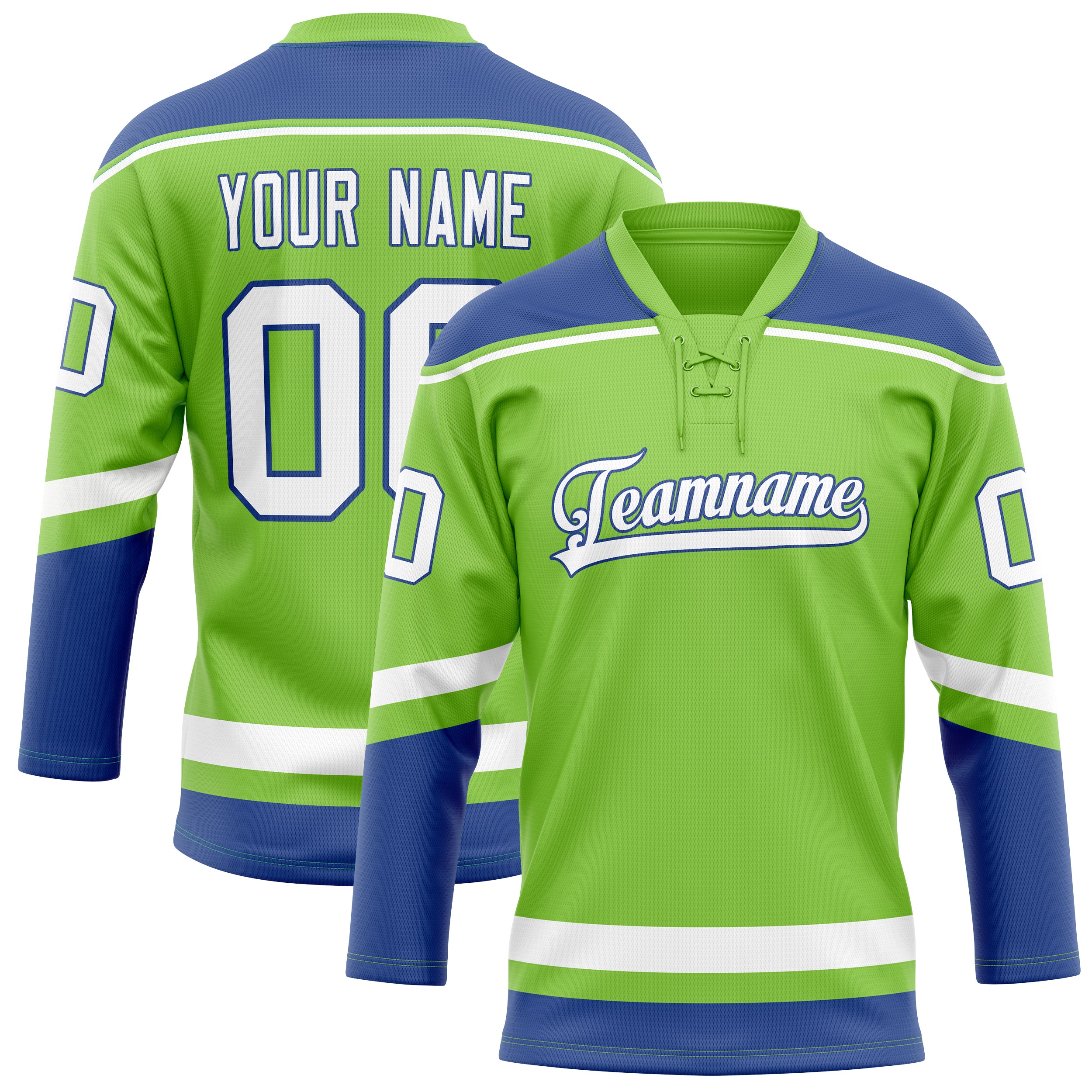 Custom Neon Green Royal Solid Colour Hockey Jersey