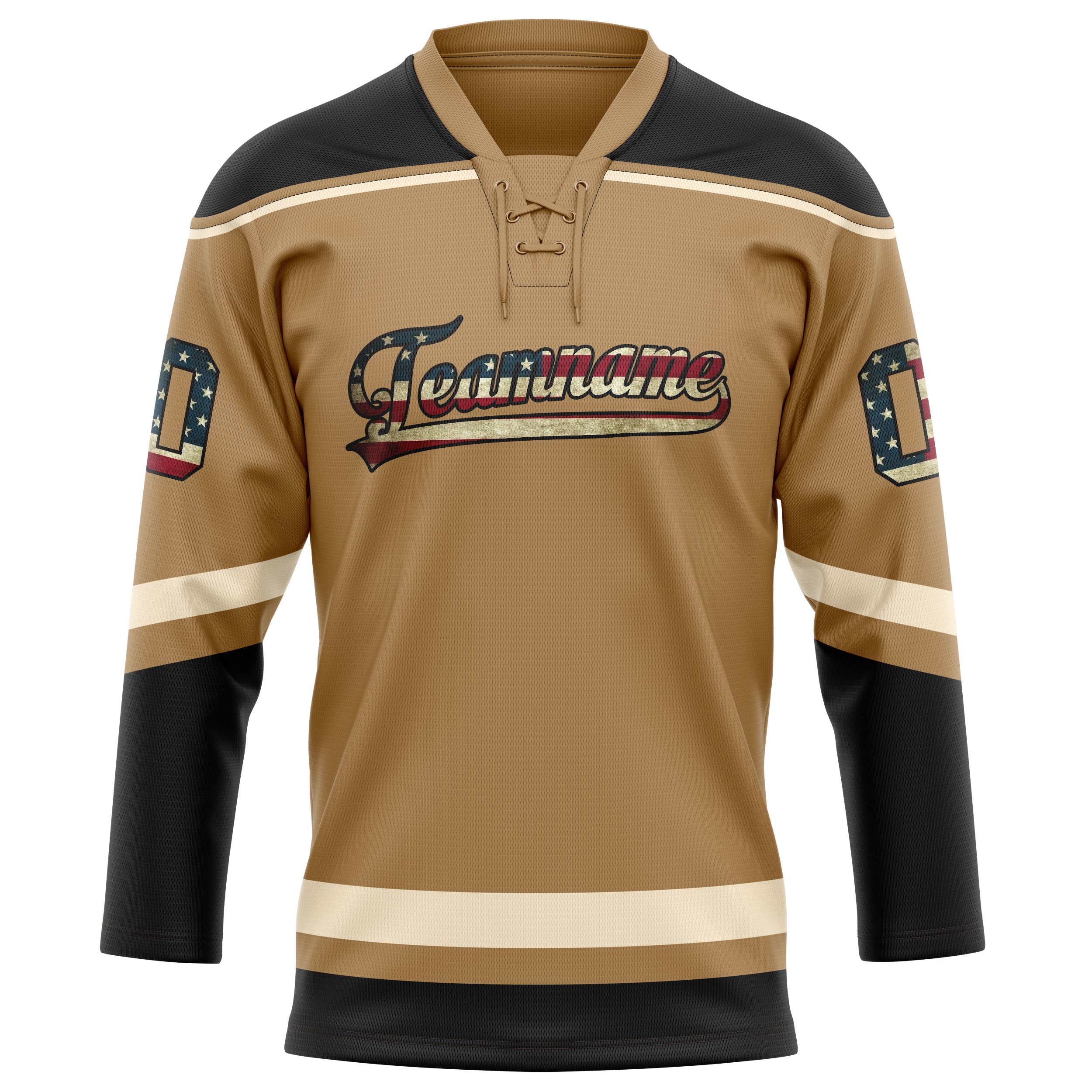 Custom Old Gold Cream Solid Colour Hockey Jersey