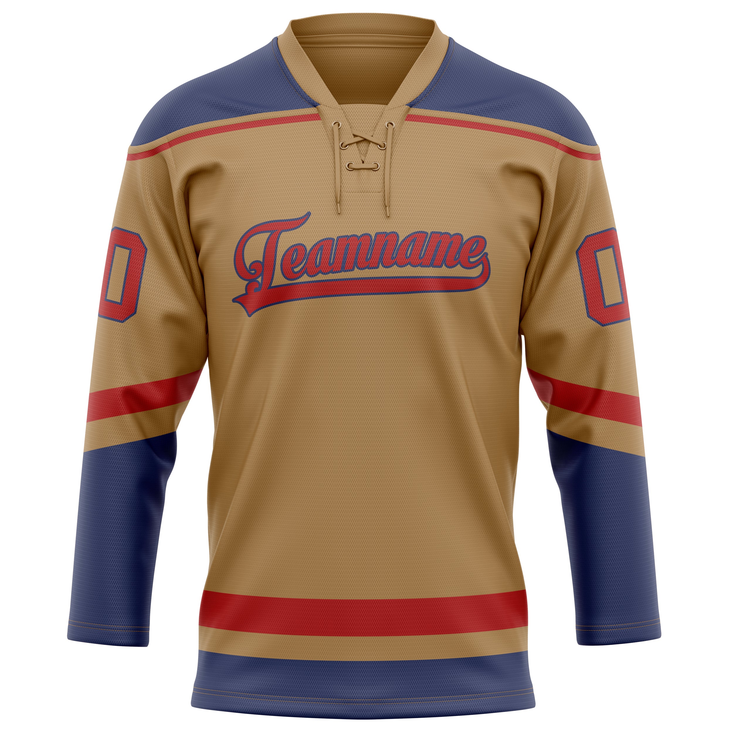 Custom Old Gold Navy Solid Colour Hockey Jersey