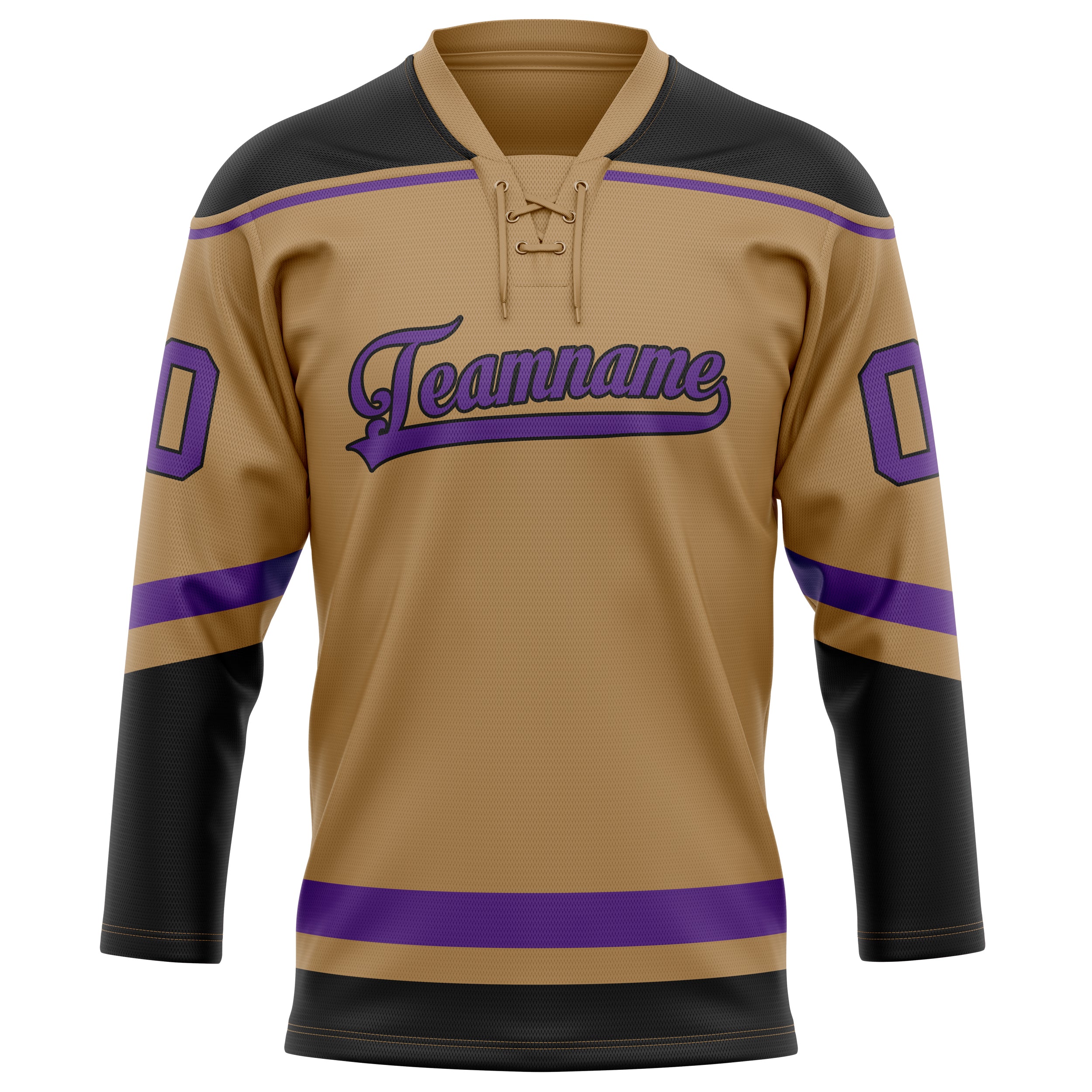 Custom Old Gold Purple Solid Colour Hockey Jersey