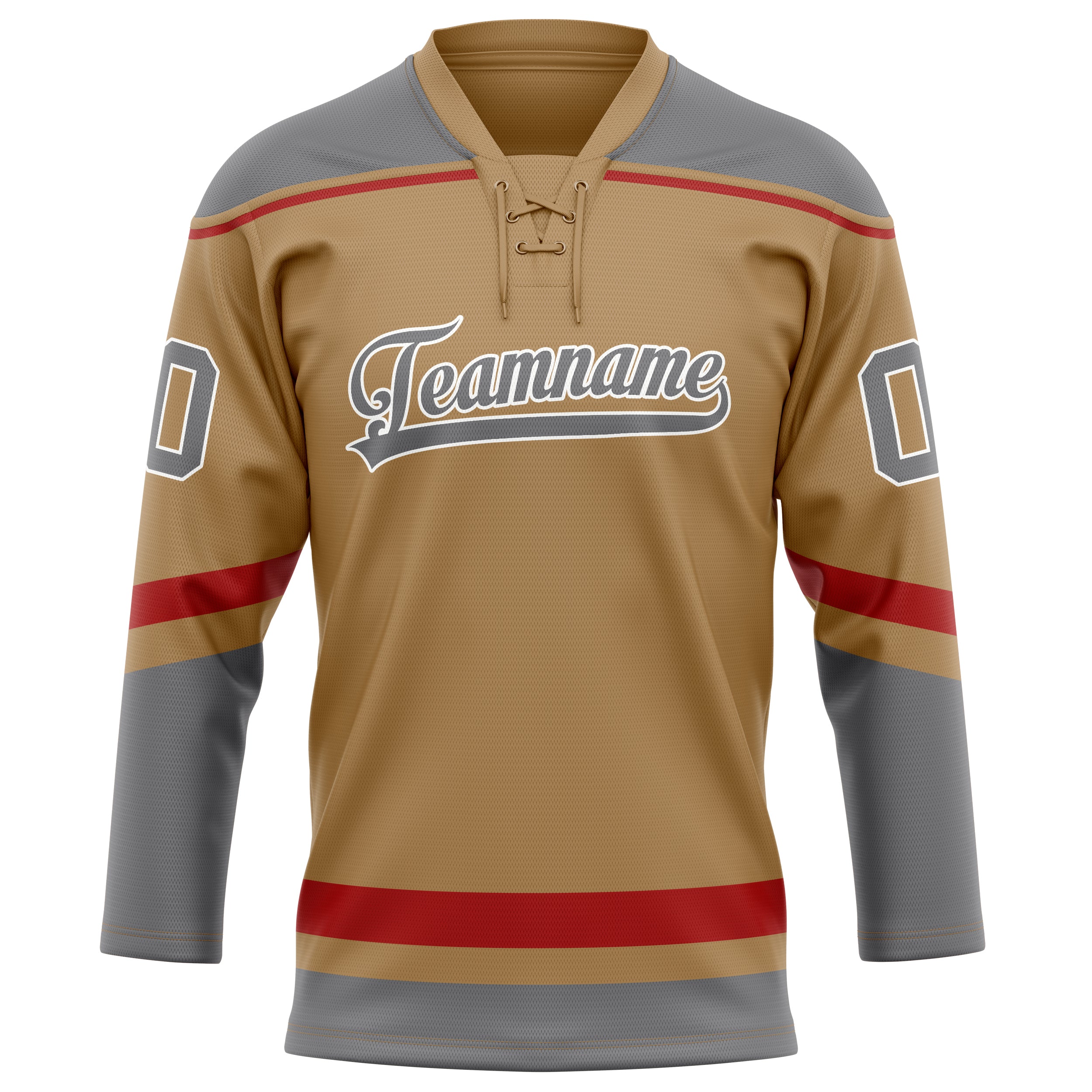 Custom Old Gold Gray Solid Colour Hockey Jersey