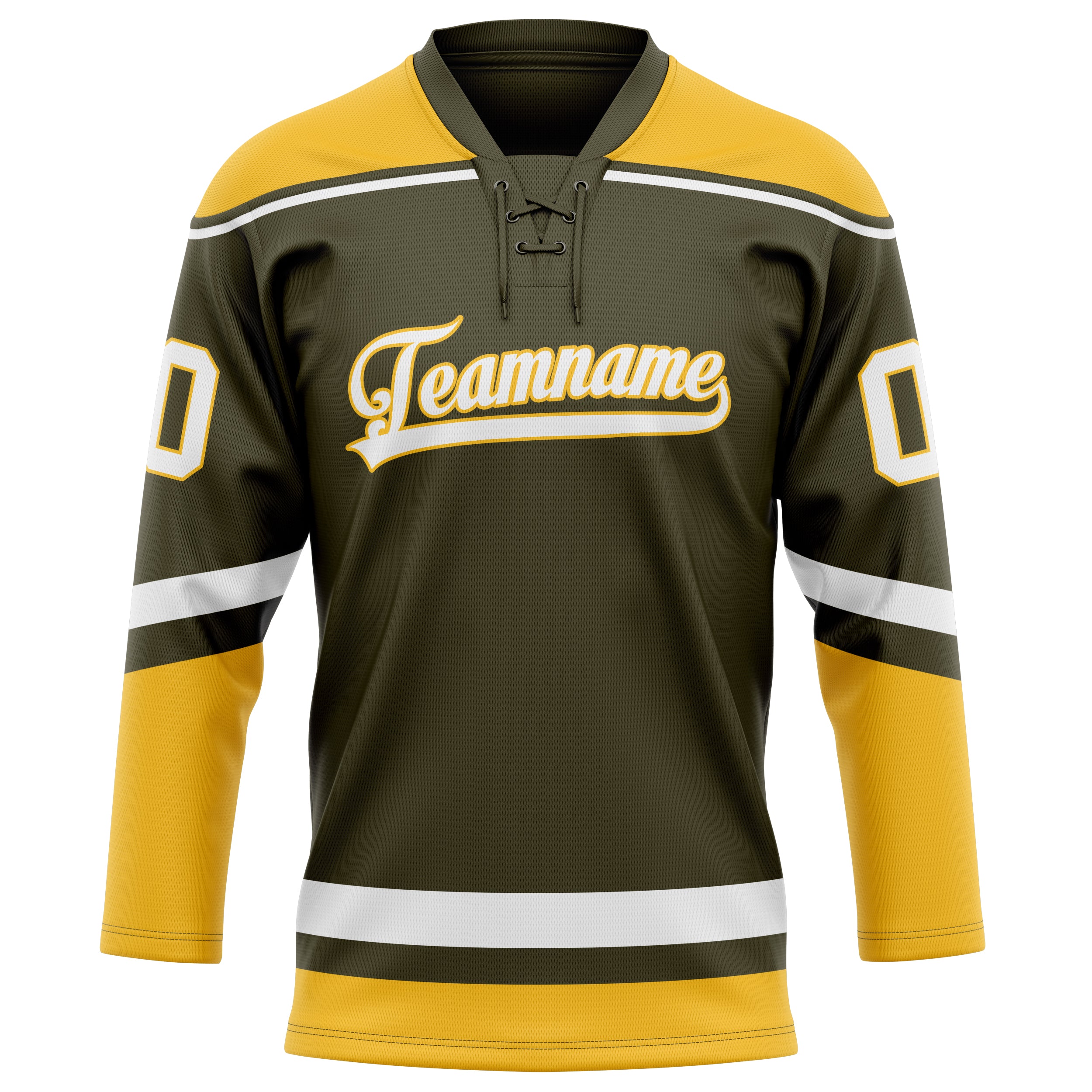 Custom Olive Gold Solid Colour Hockey Jersey