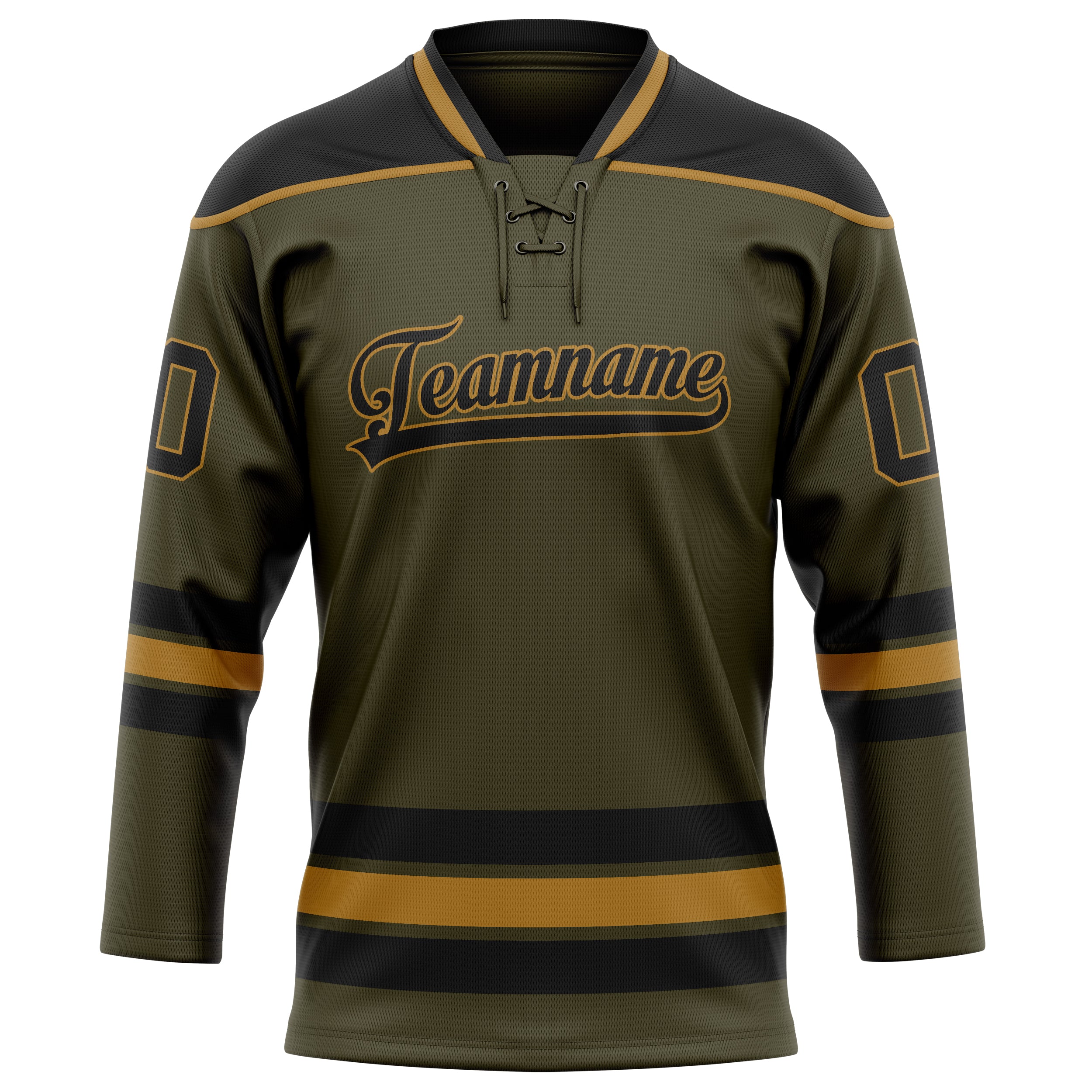 Custom Olive Black Solid Colour Hockey Jersey