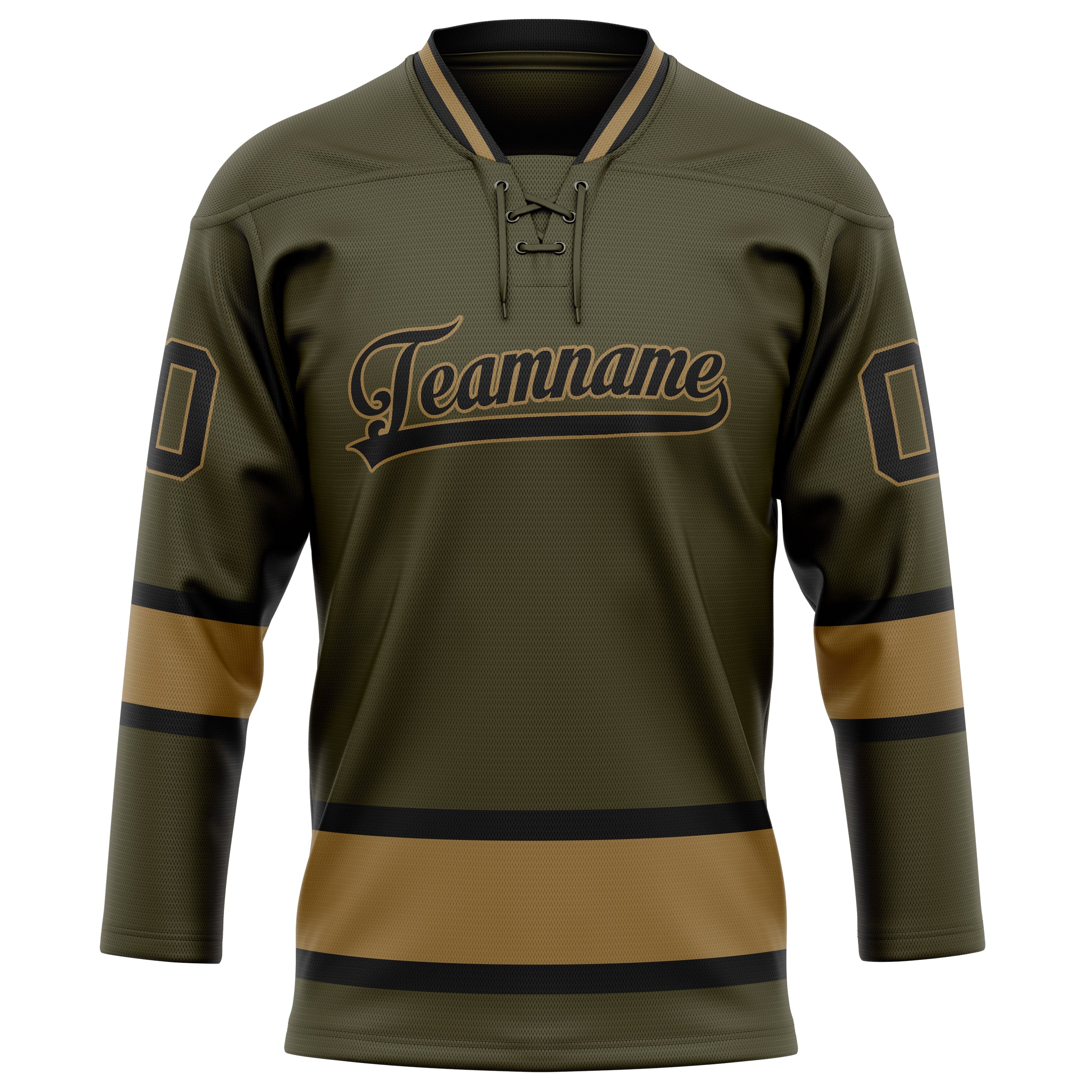 Custom Olive Black Solid Colour Hockey Jersey