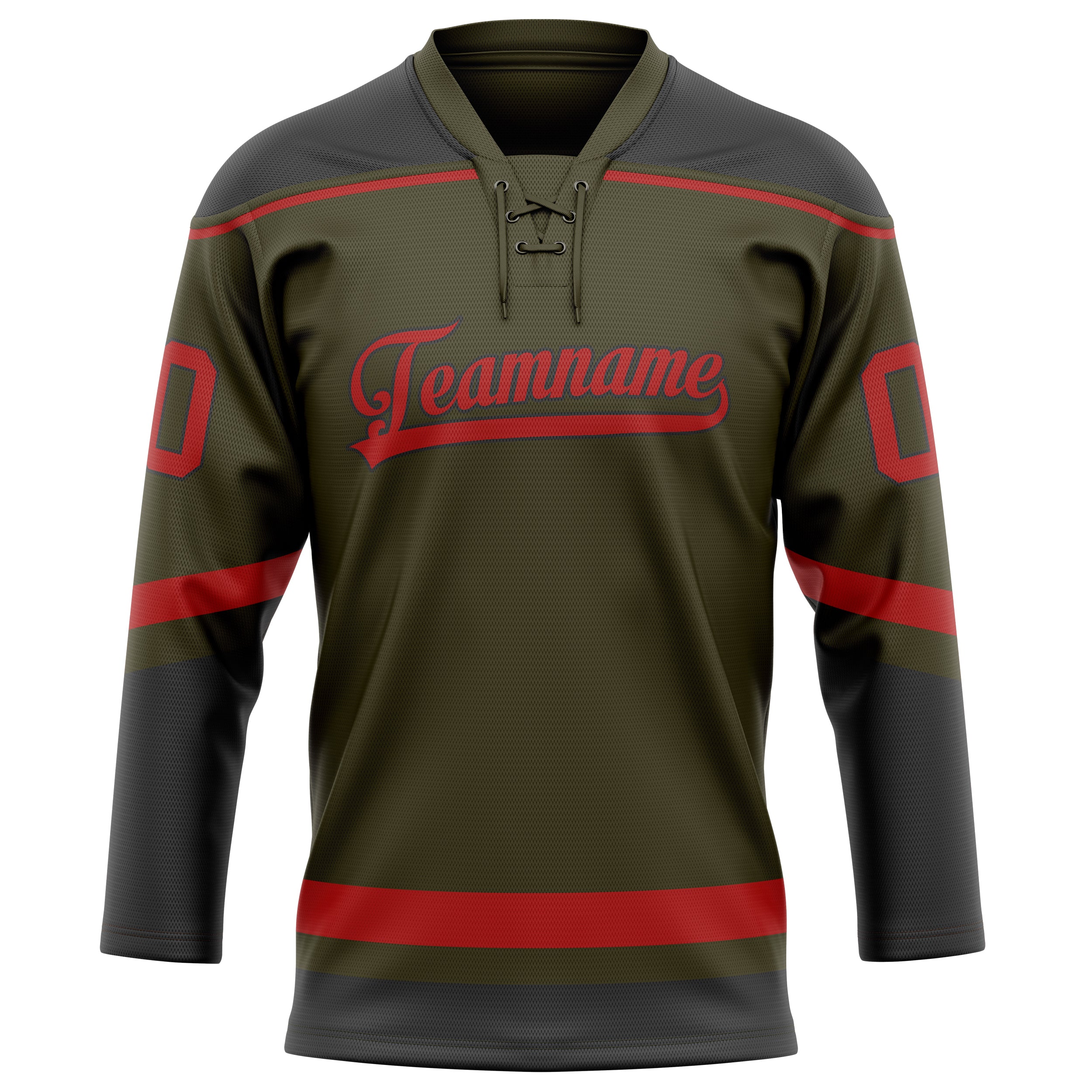 Custom Olive Red Solid Colour Hockey Jersey