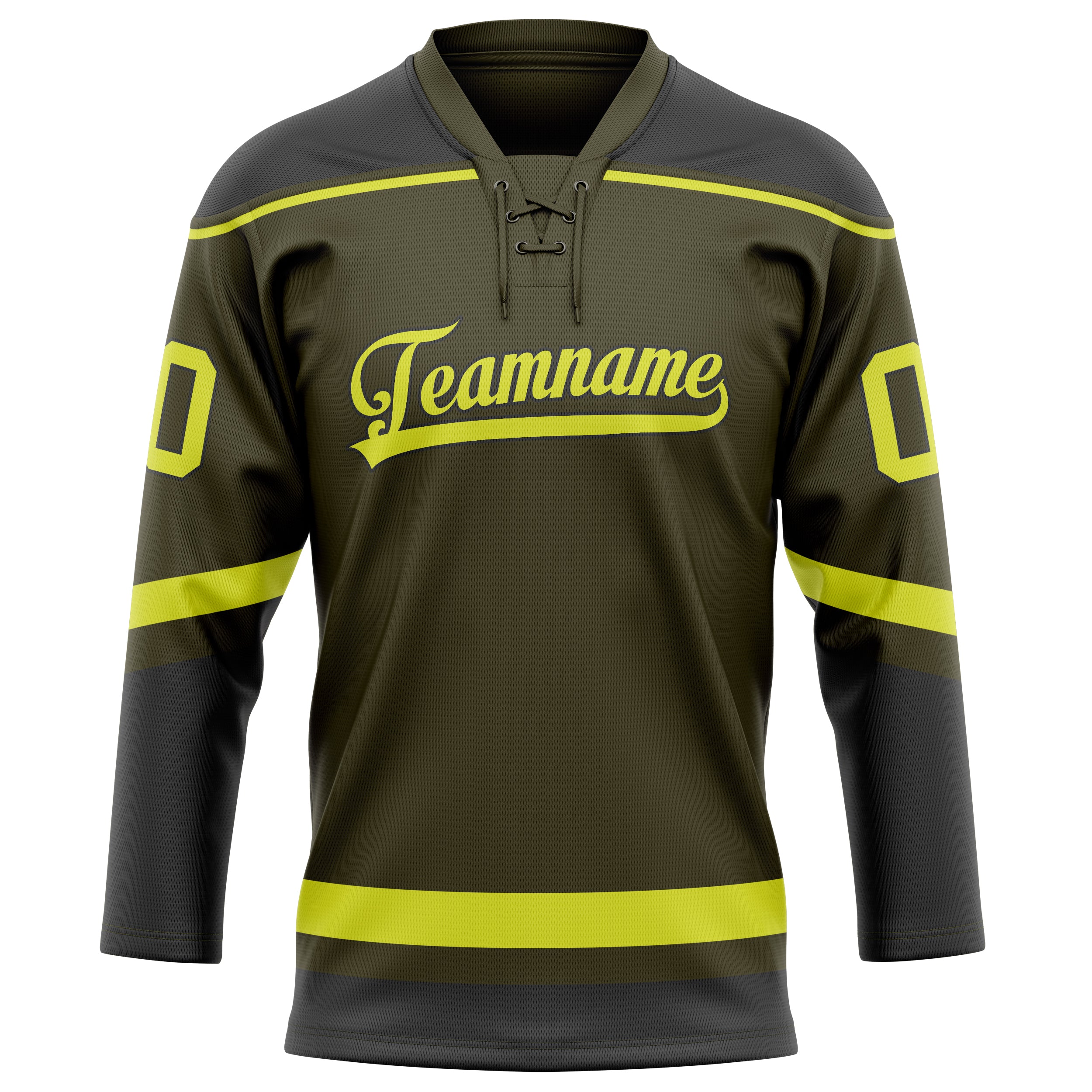 Custom Olive Neon Yellow Solid Colour Hockey Jersey