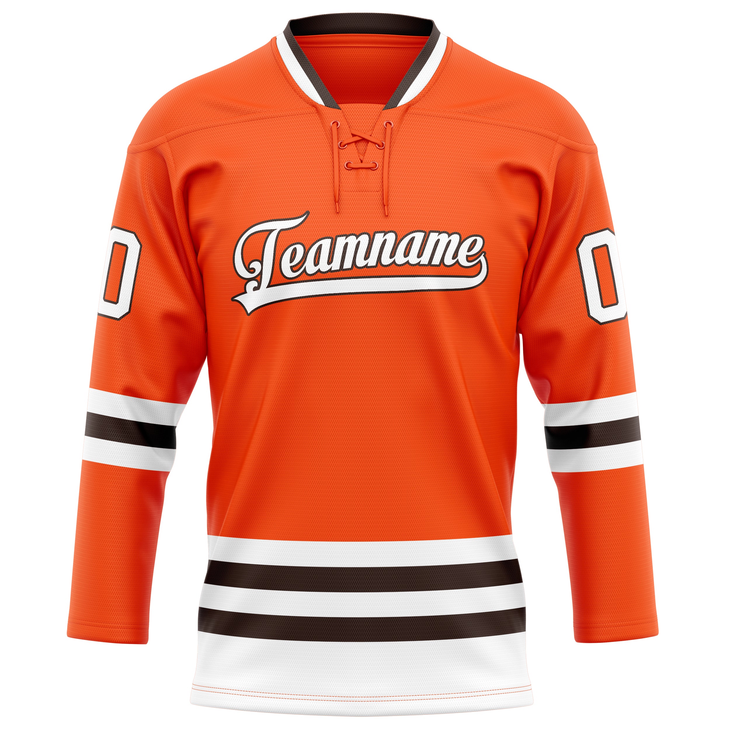 Custom Orange White Solid Colour Hockey Jersey
