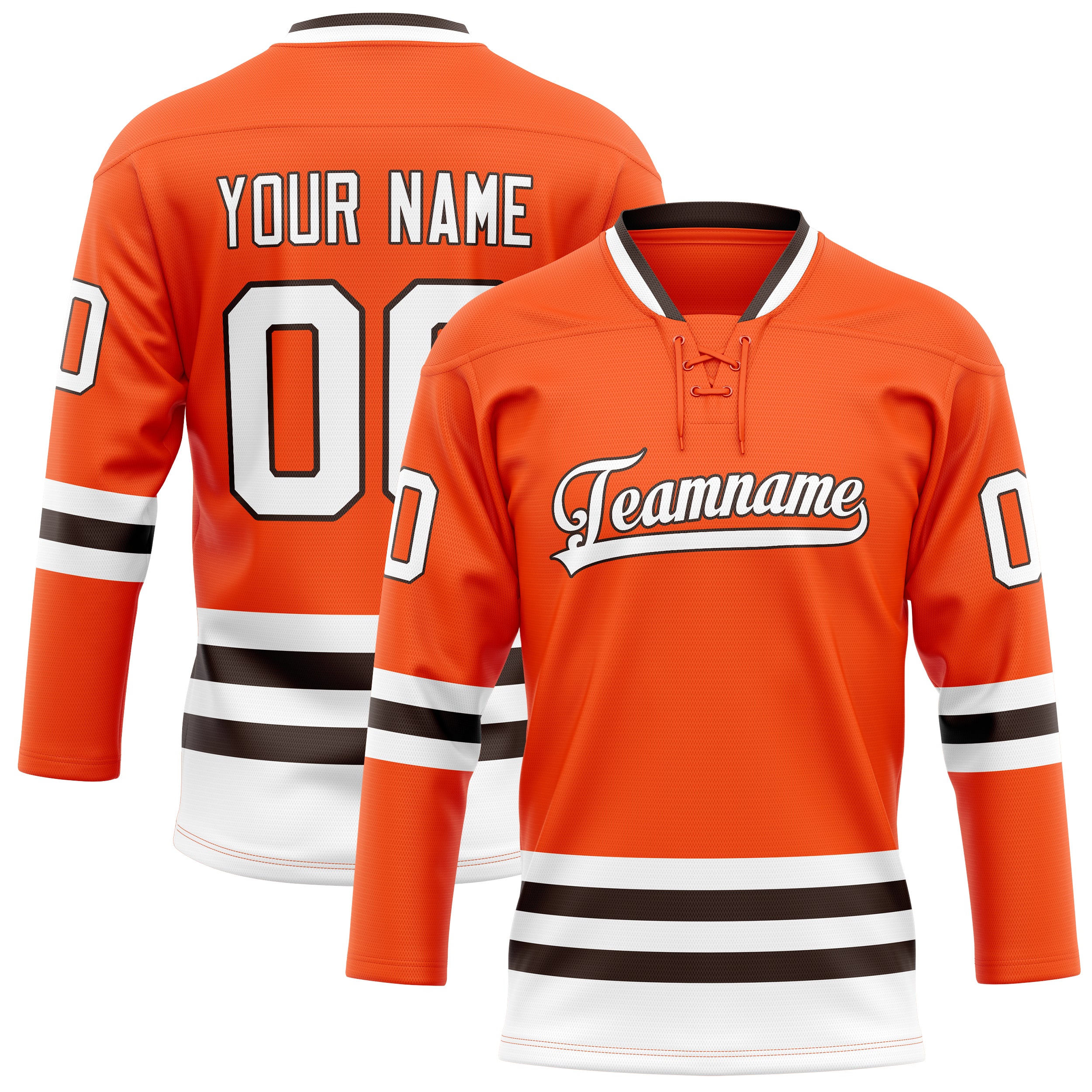 Custom Orange White Solid Colour Hockey Jersey