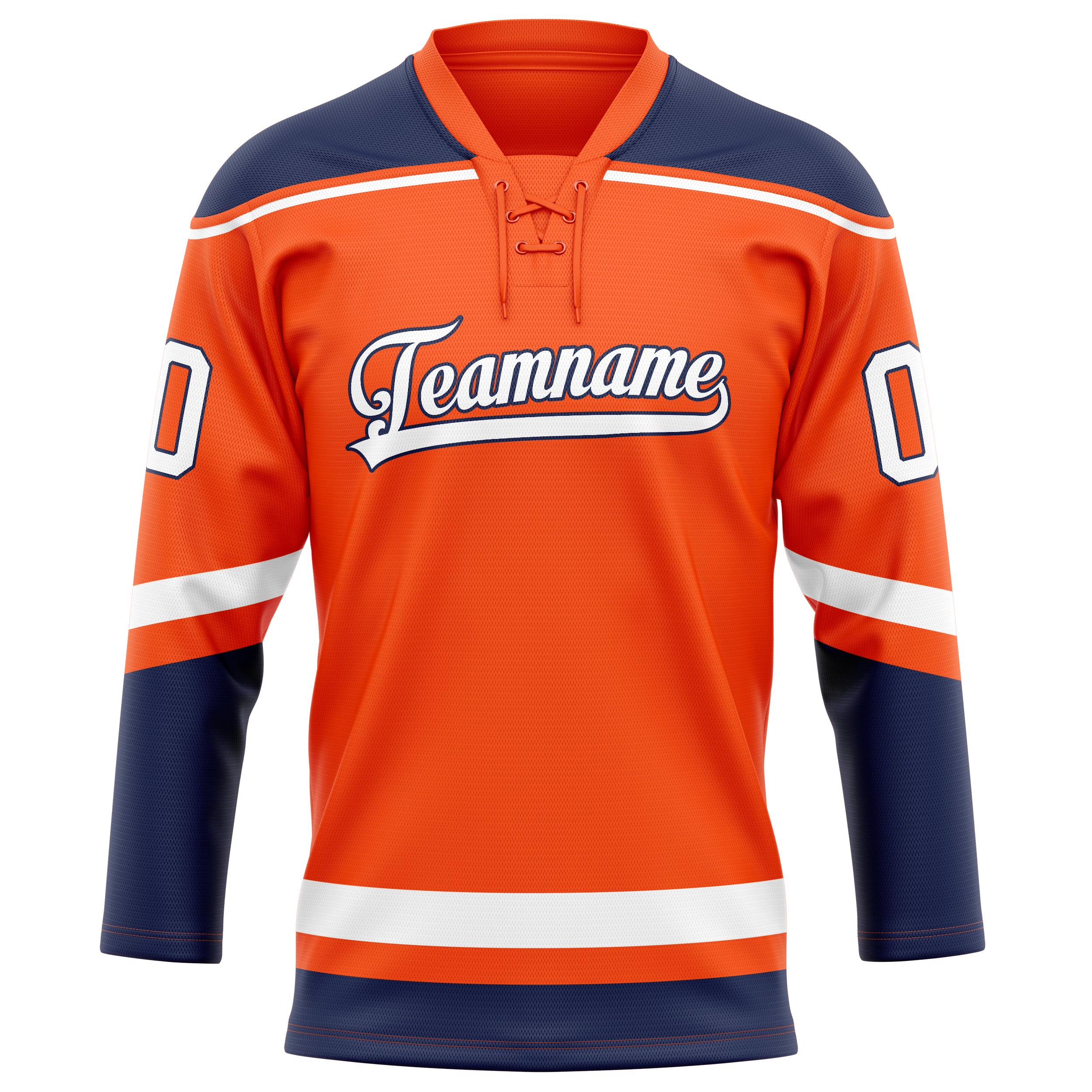 Custom Orange Navy Solid Colour Hockey Jersey