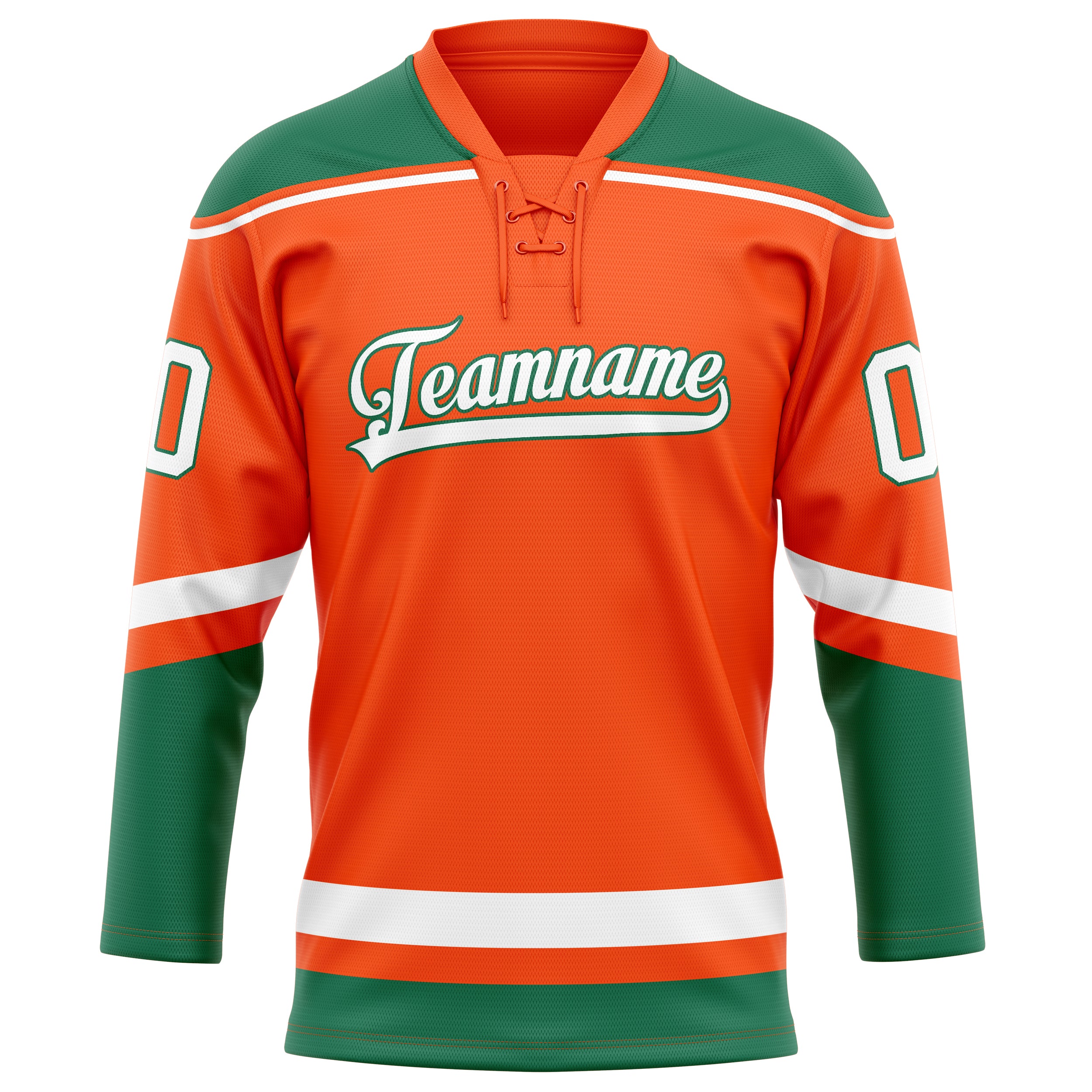 Custom Orange Kelly Green Solid Colour Hockey Jersey