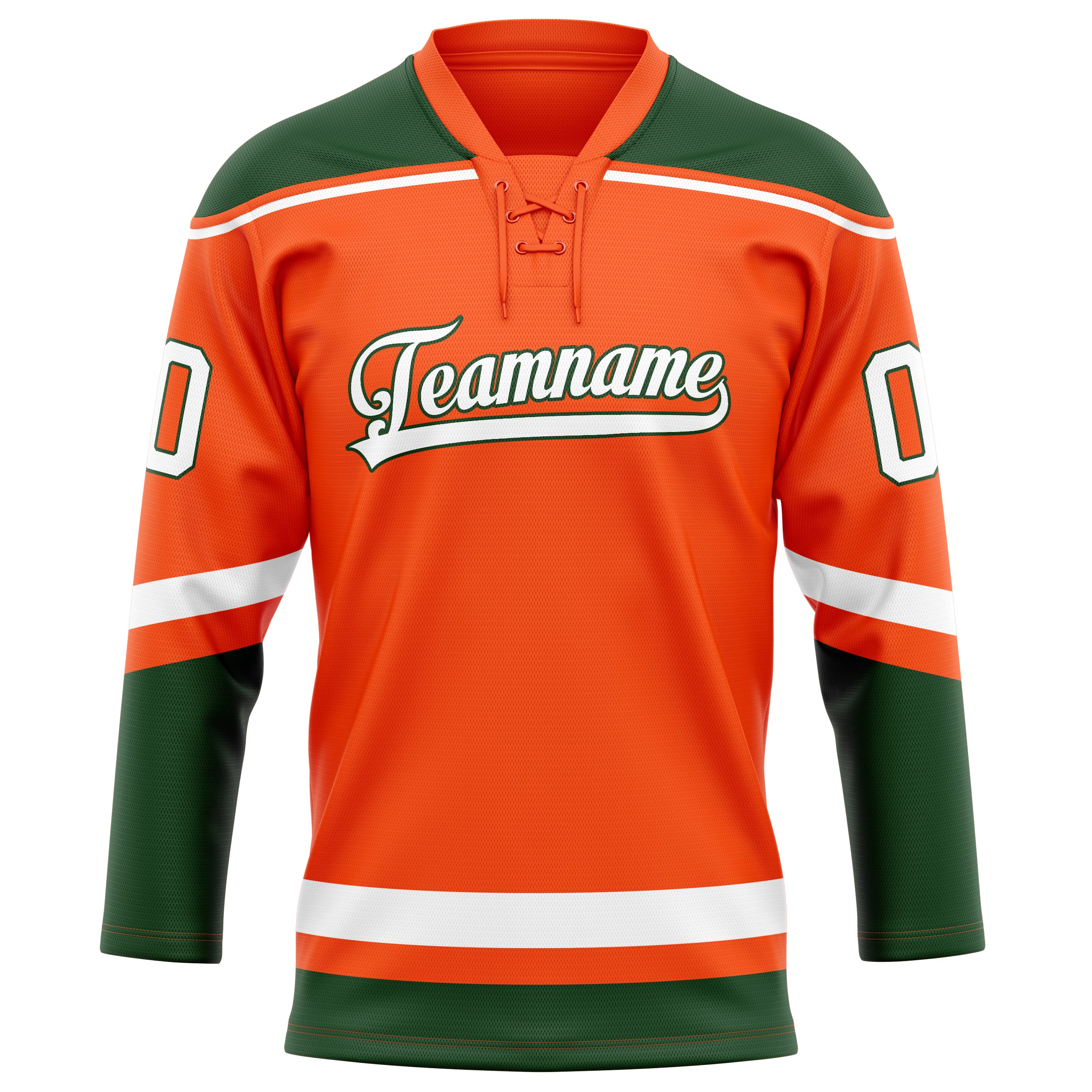 Custom Orange Kelly Green Solid Colour Hockey Jersey