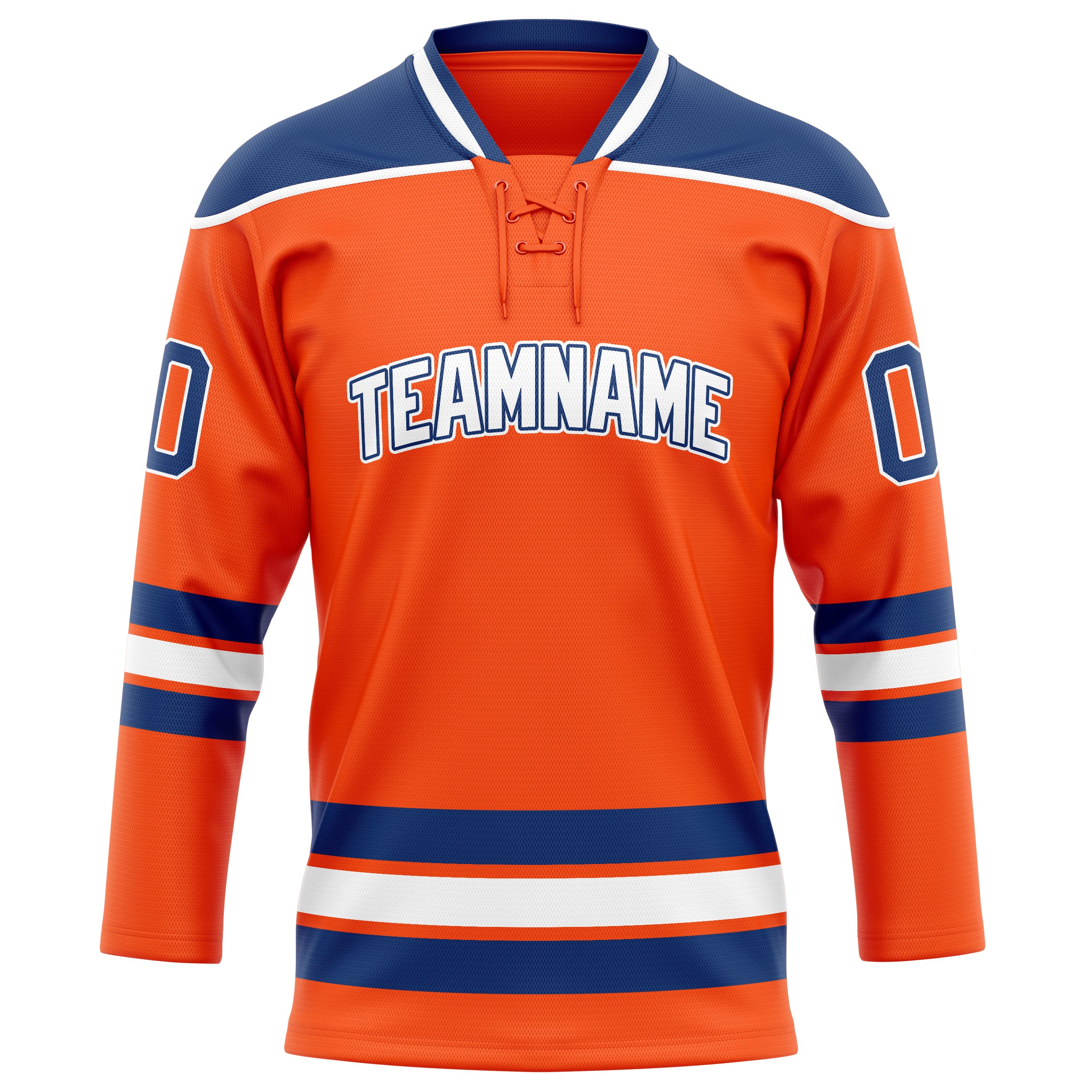 Custom Orange Navy Solid Colour Hockey Jersey