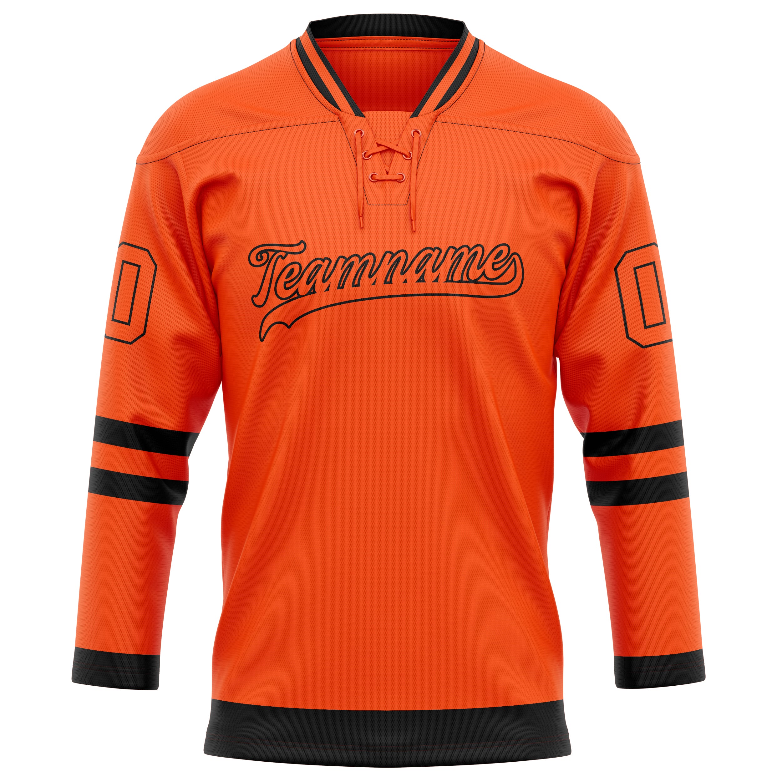 Custom Orange Black Solid Colour Hockey Jersey