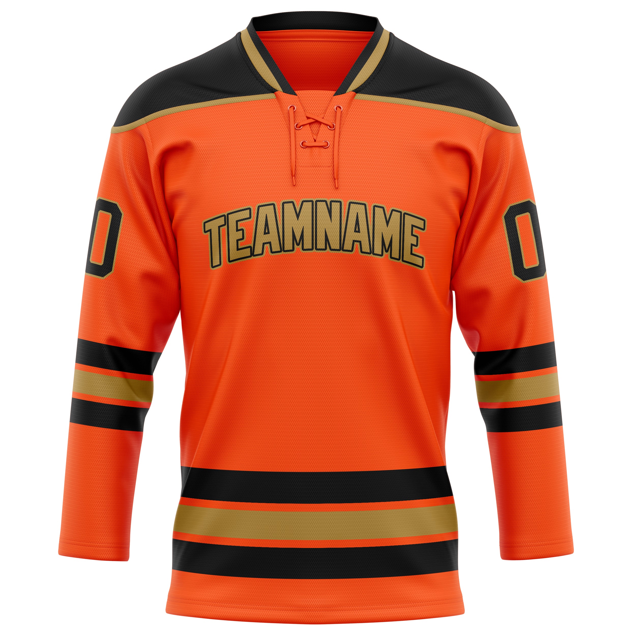 Custom Orange Black Solid Colour Hockey Jersey