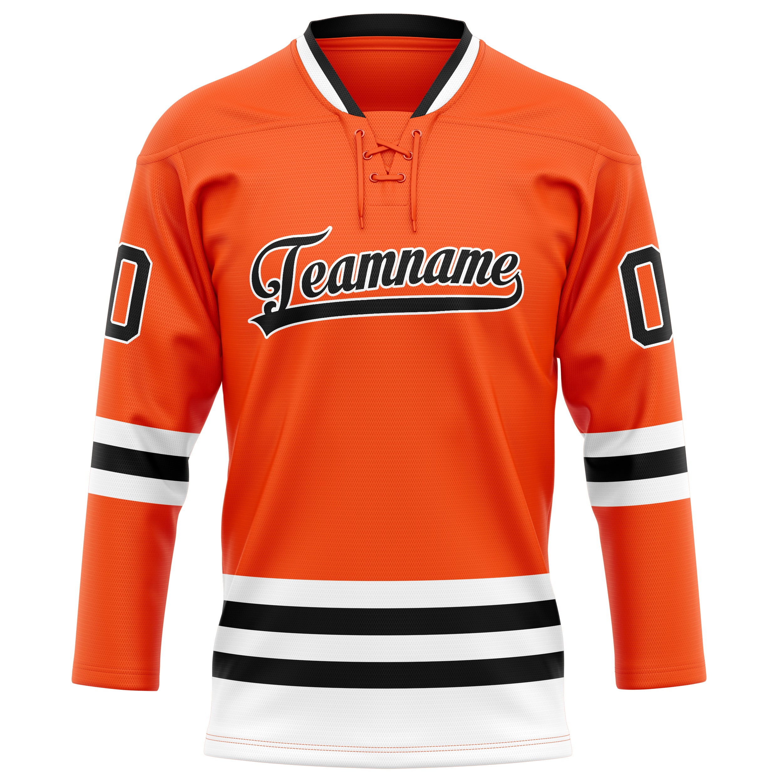 Custom Orange Black Solid Colour Hockey Jersey