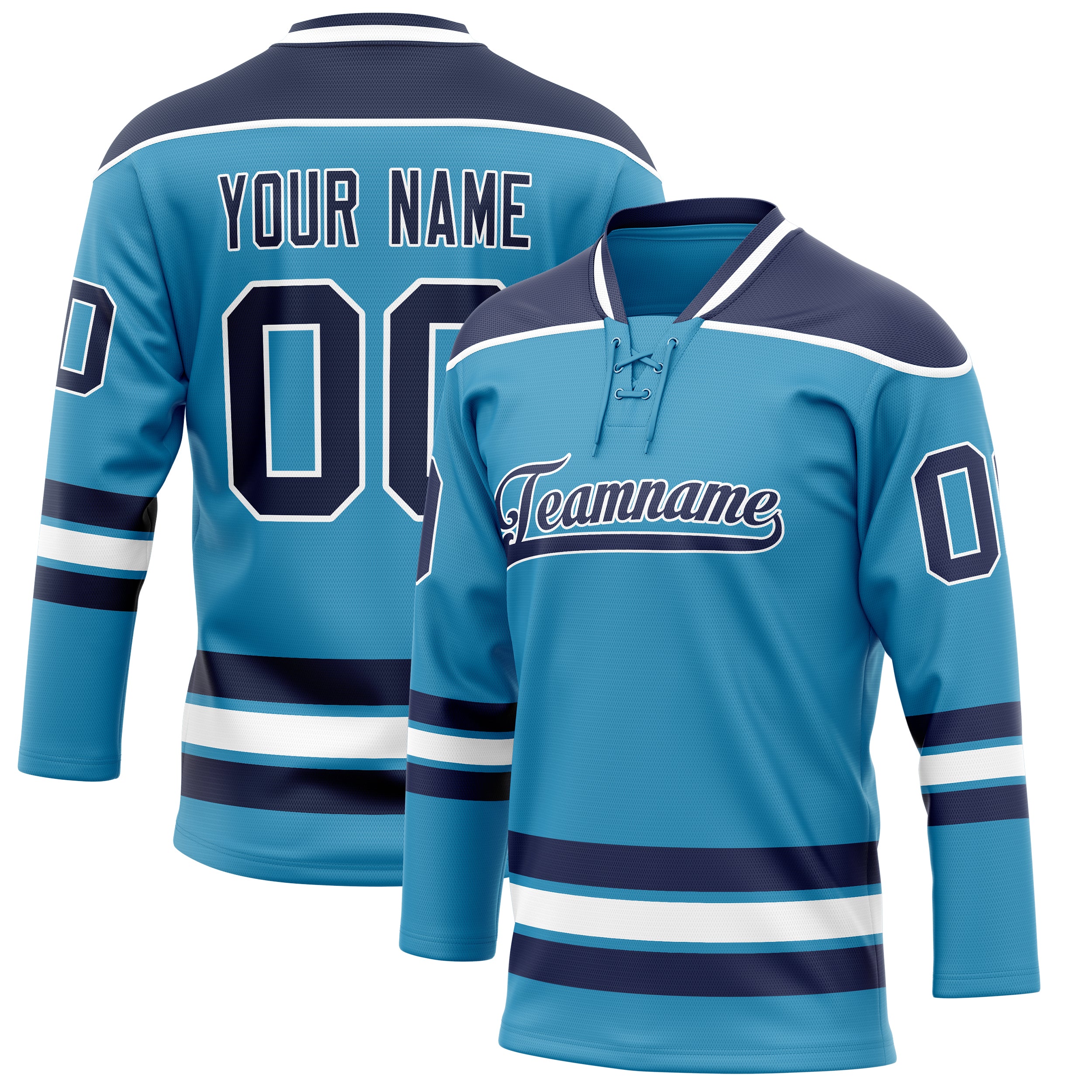 Custom Panther Blue Navy Solid Colour Hockey Jersey