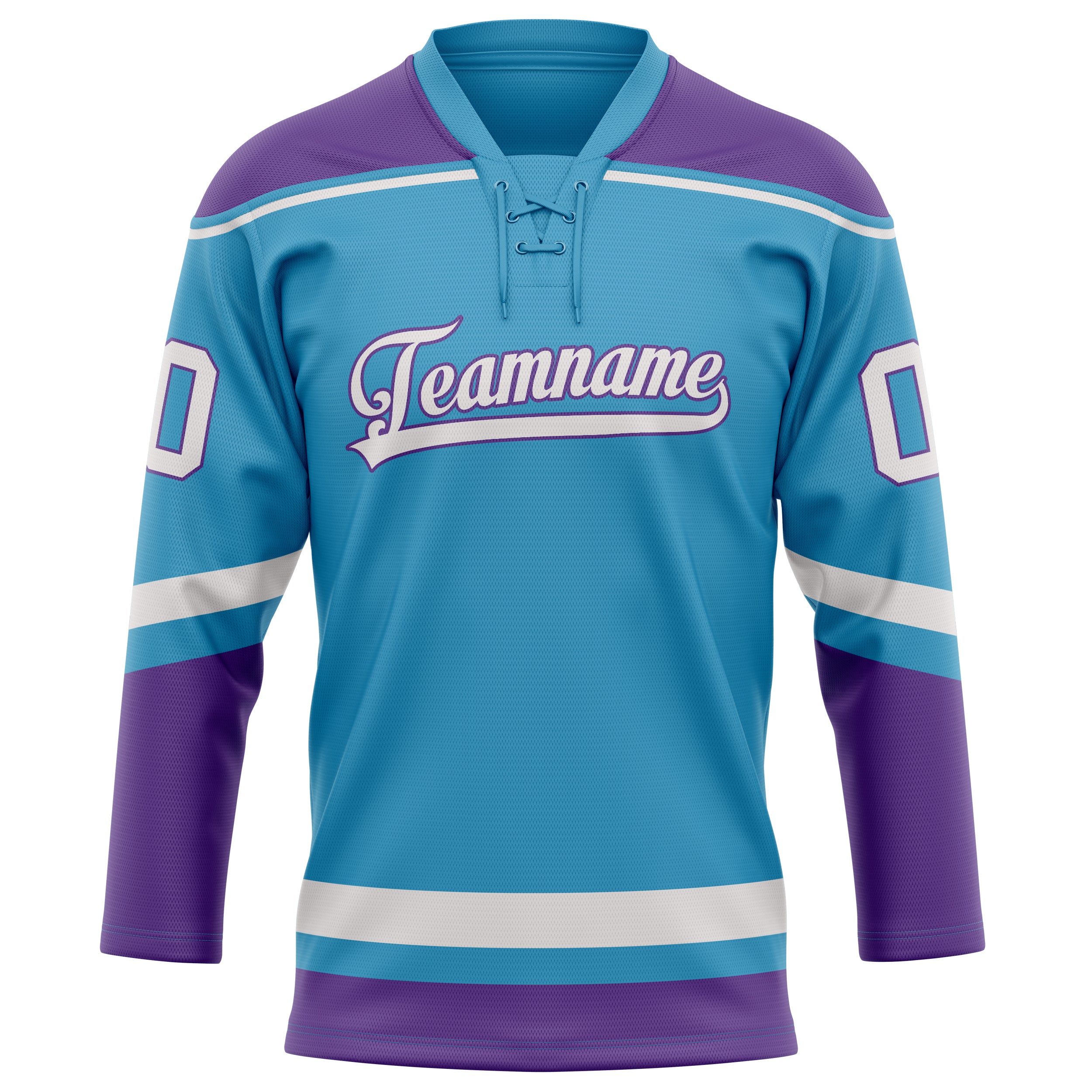 Custom Panther Blue Purple Solid Colour Hockey Jersey