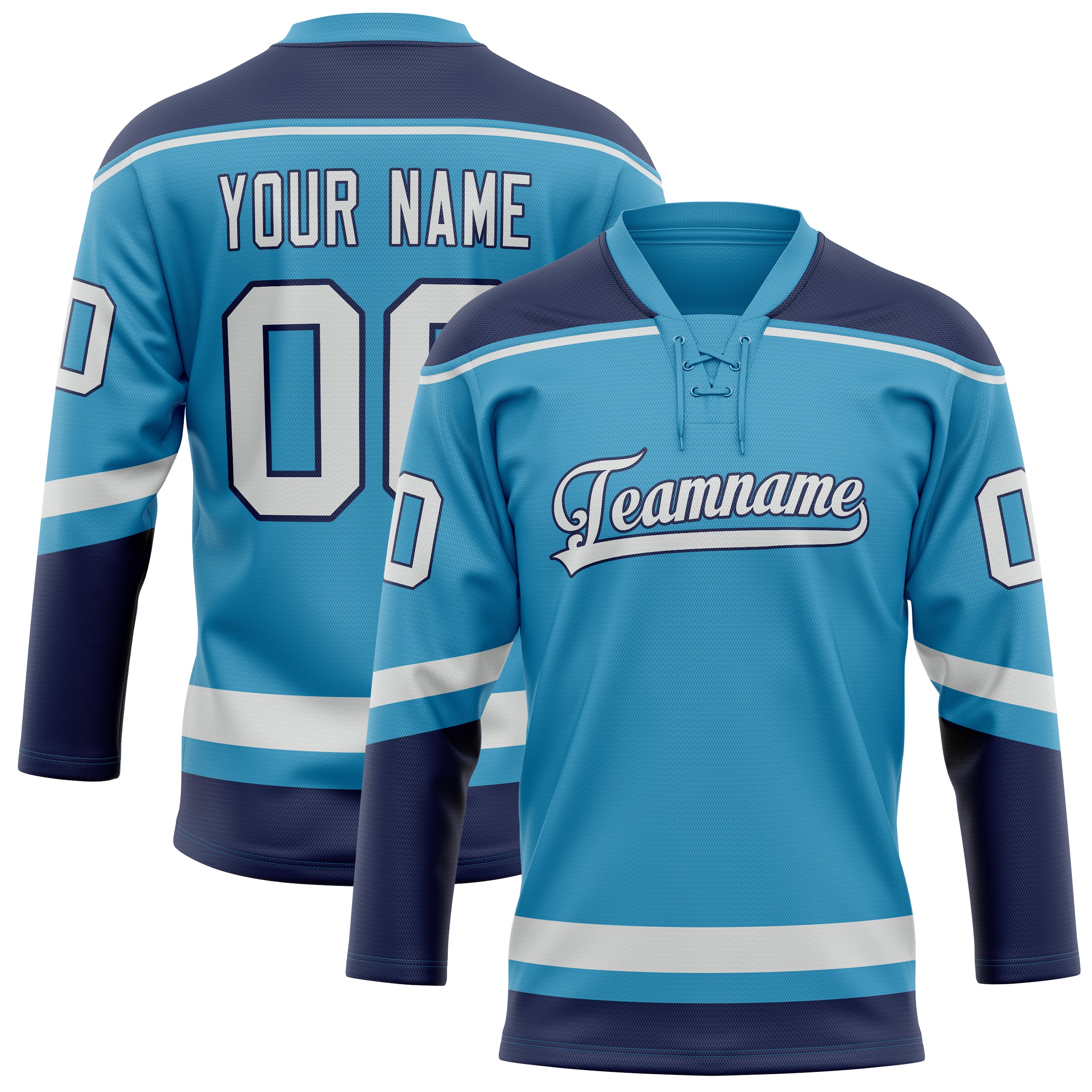 Custom Panther Blue Navy Solid Colour Hockey Jersey