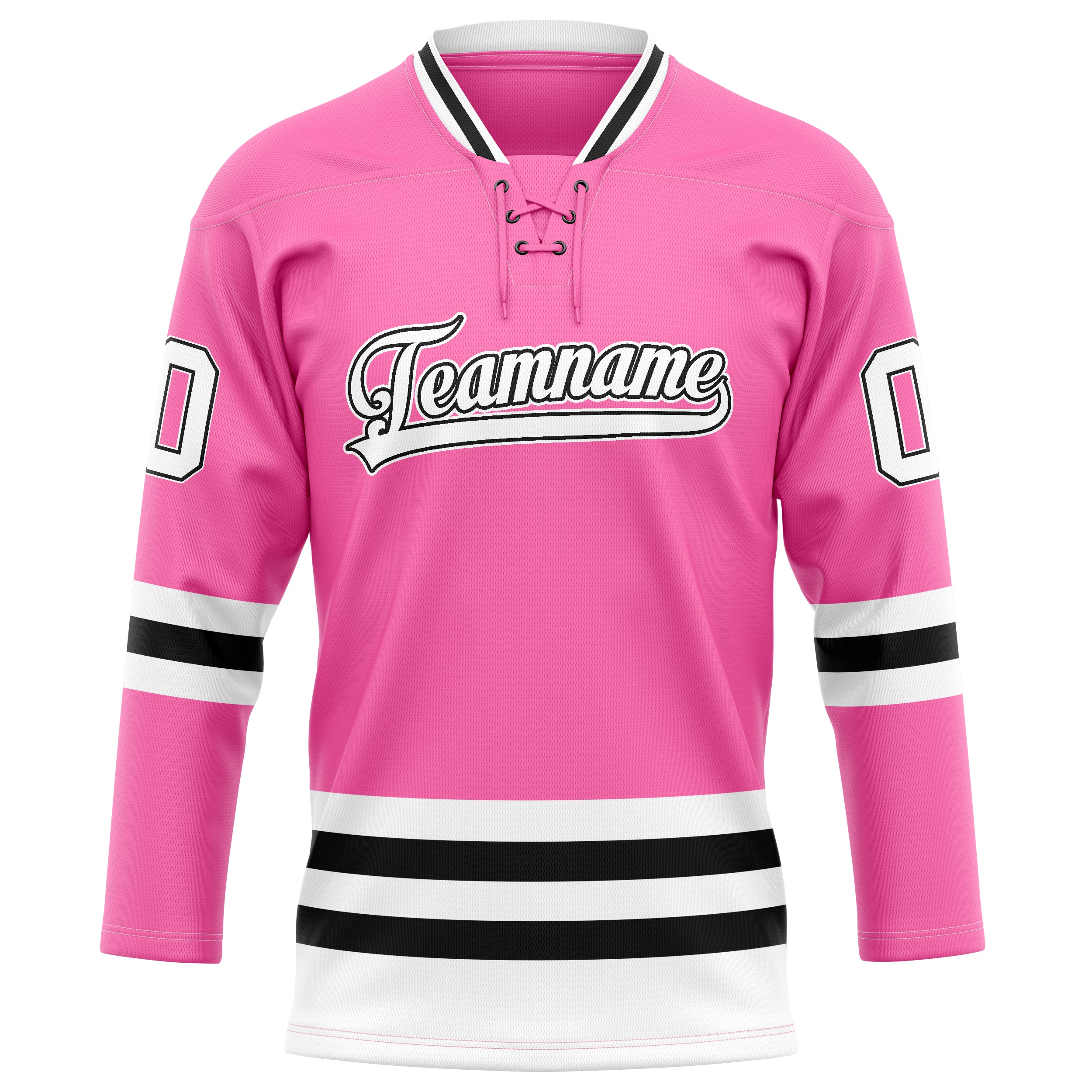Custom Pink Black Solid Colour Hockey Jersey