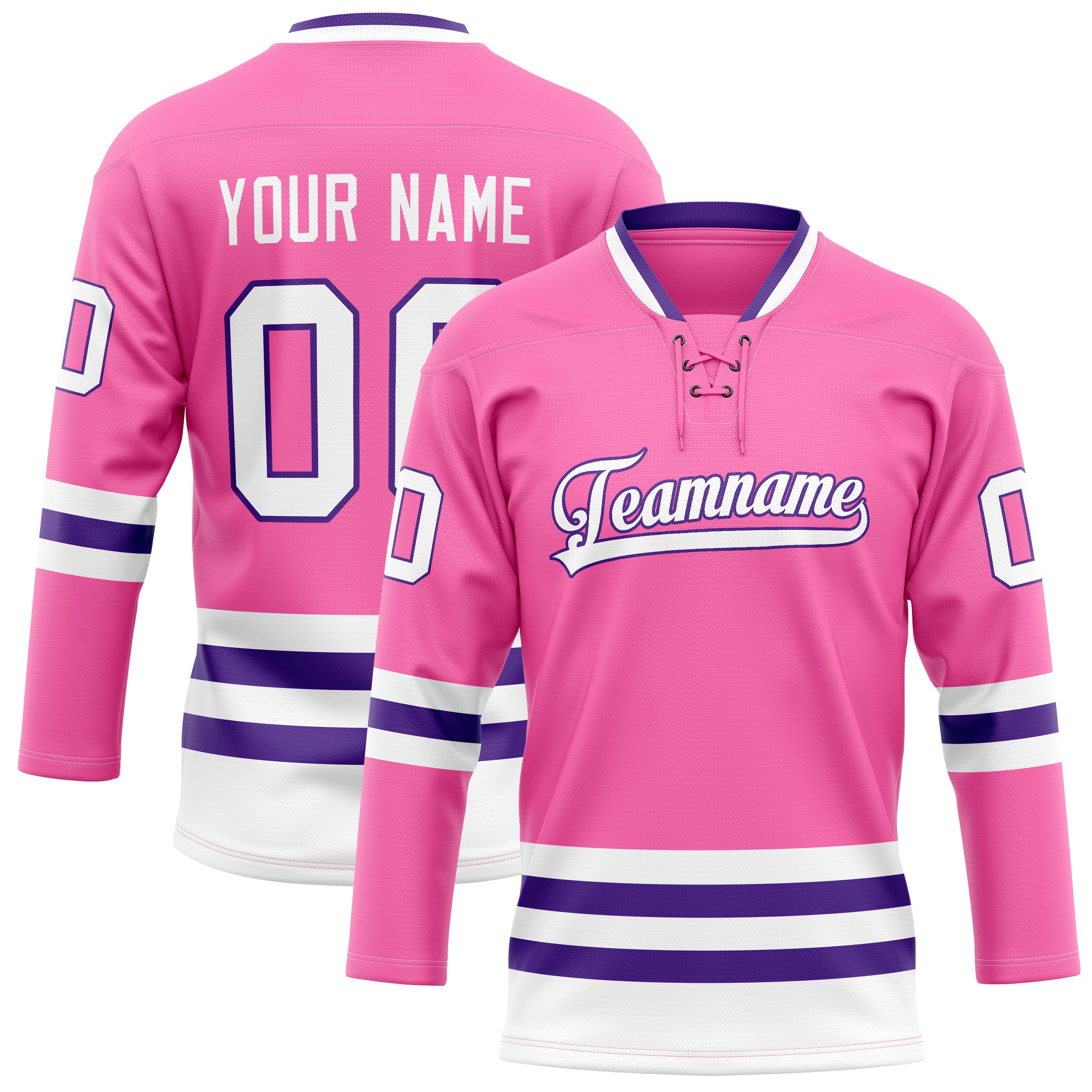 Custom Pink Purple Solid Colour Hockey Jersey