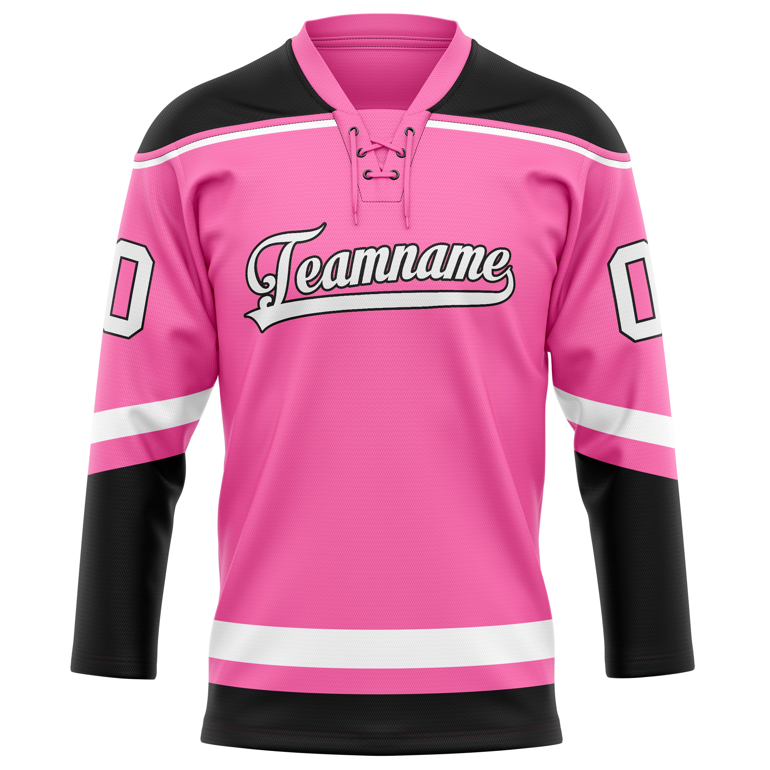 Custom Pink Black Solid Colour Hockey Jersey