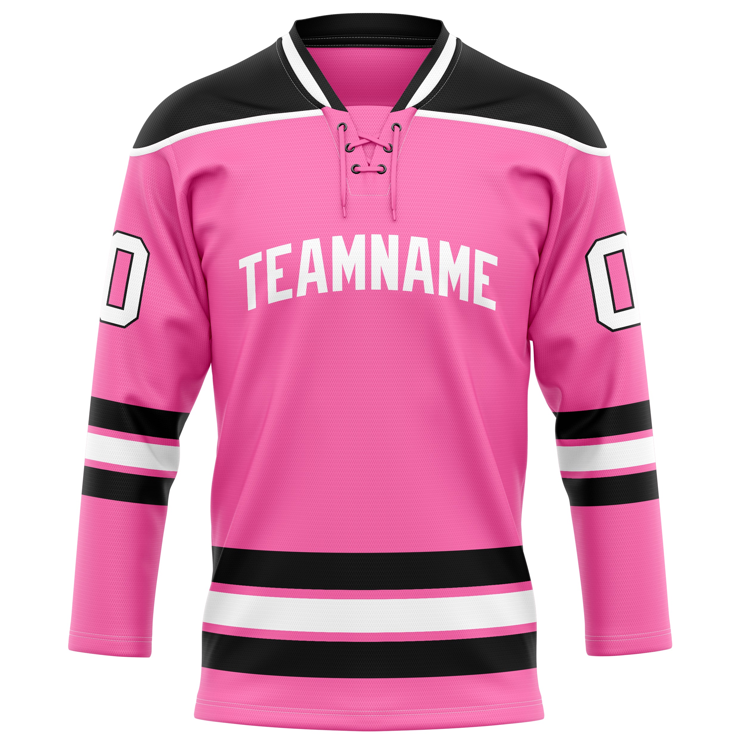 Custom Pink Black Solid Colour Hockey Jersey