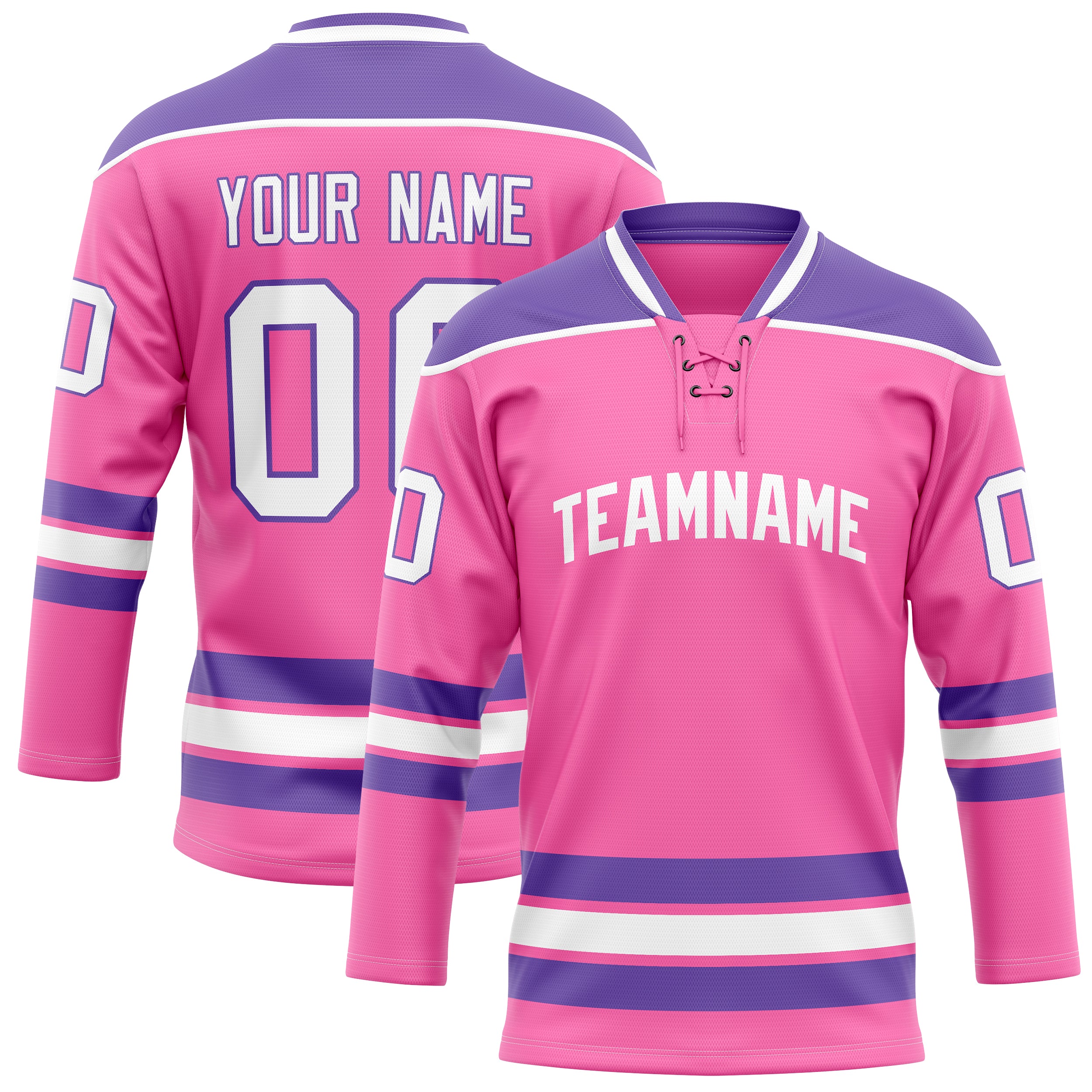 Custom Pink Purple Solid Colour Hockey Jersey