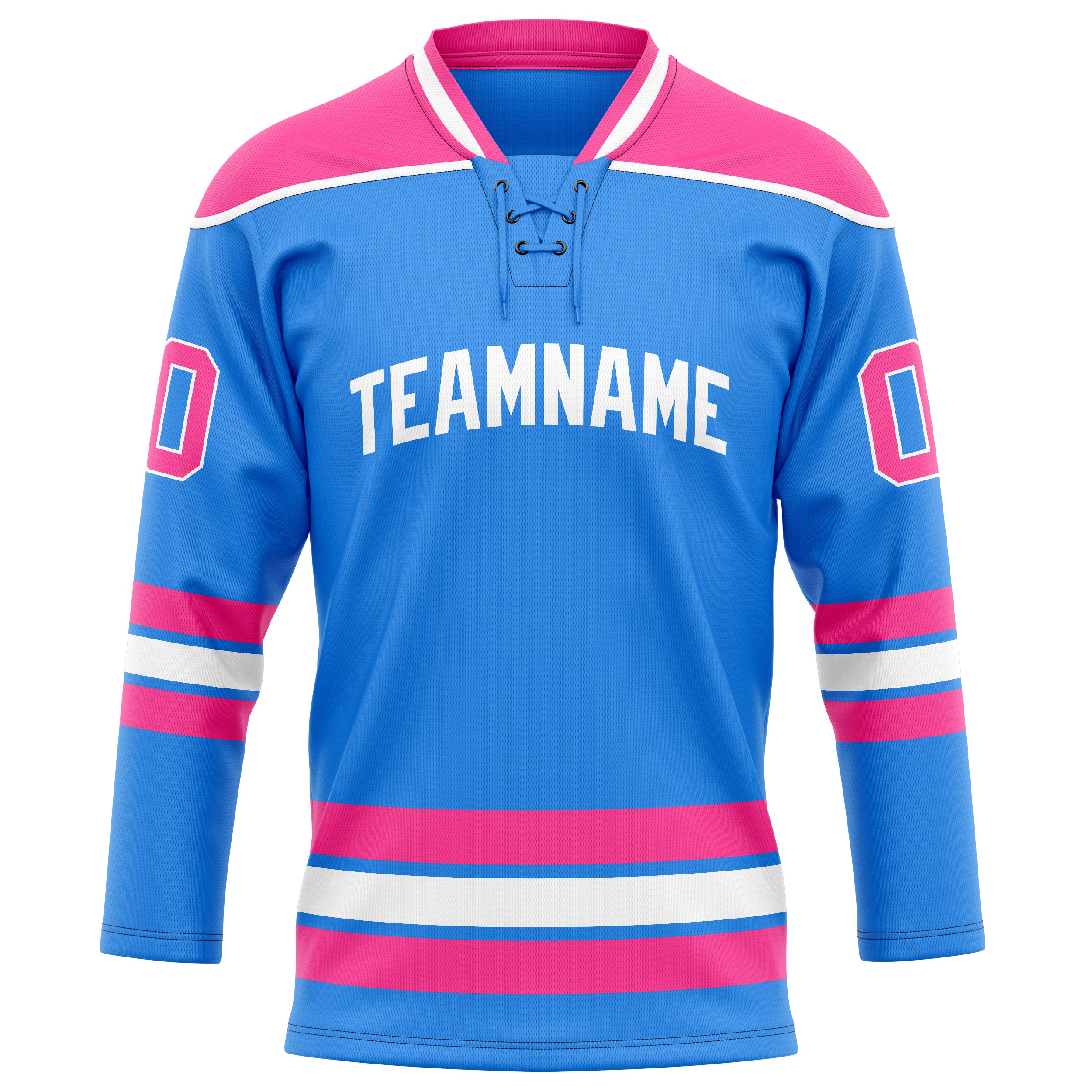 Custom Powder Blue Pink Solid Colour Hockey Jersey