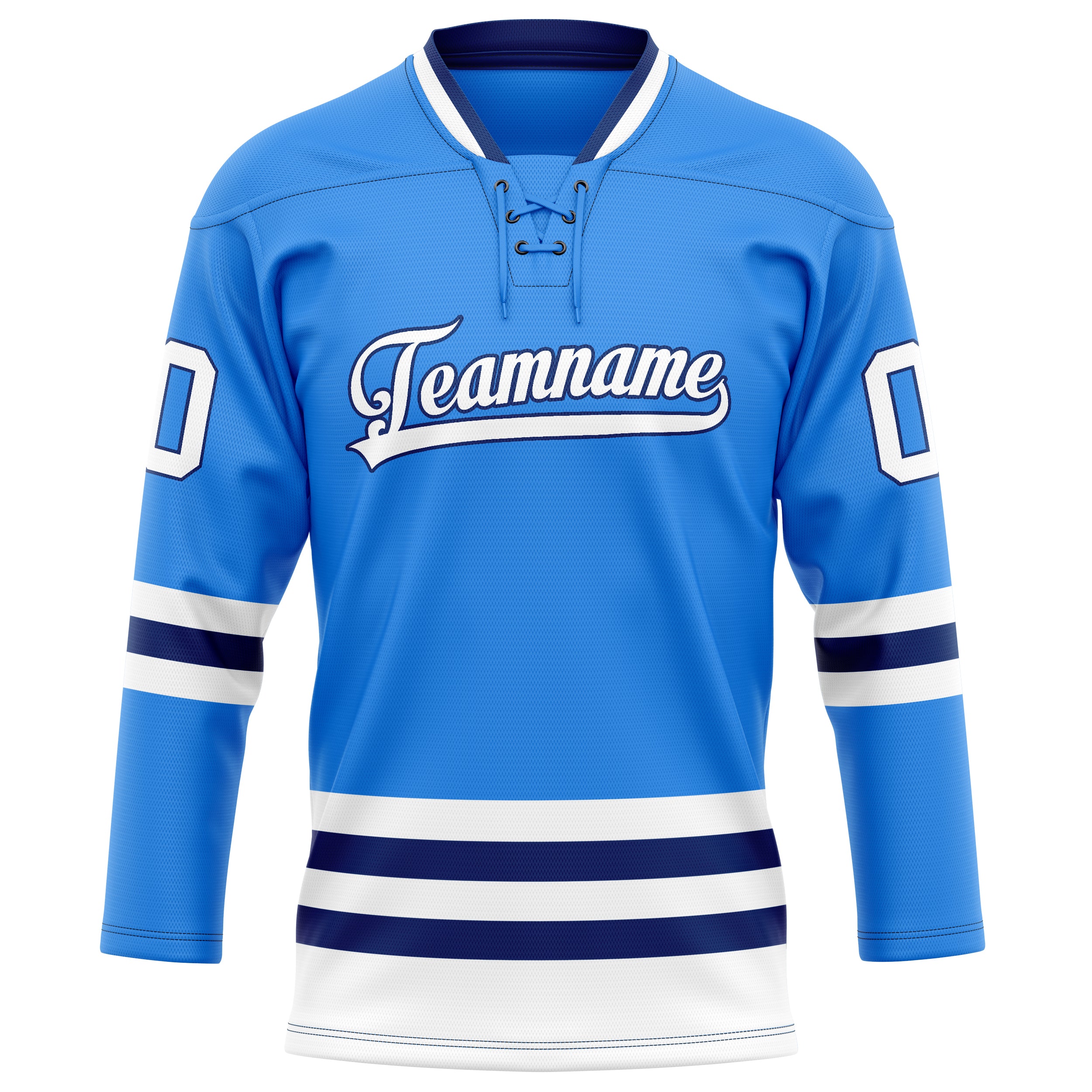 Custom Powder Blue Navy Solid Colour Hockey Jersey
