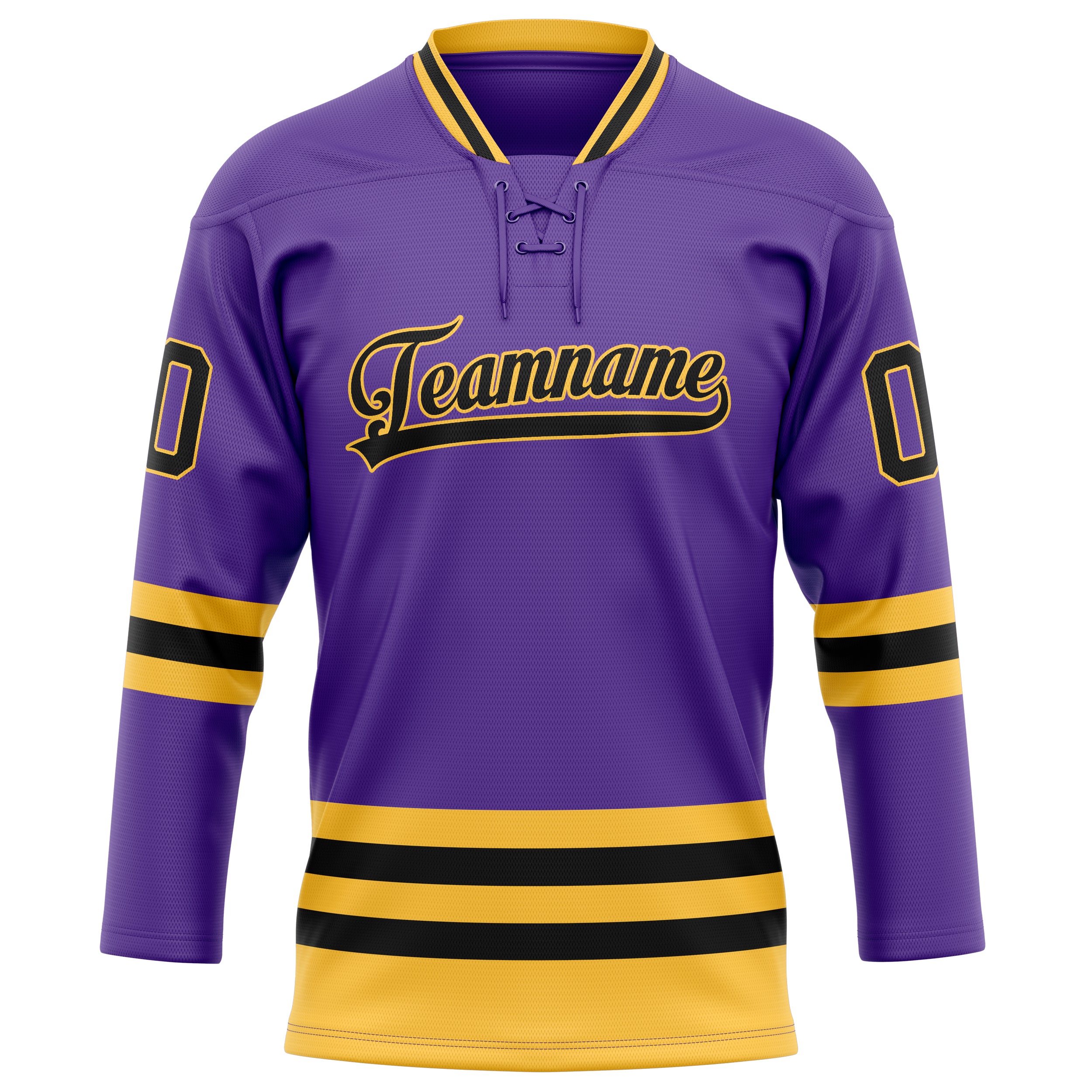 Custom Purple Gold Solid Colour Hockey Jersey
