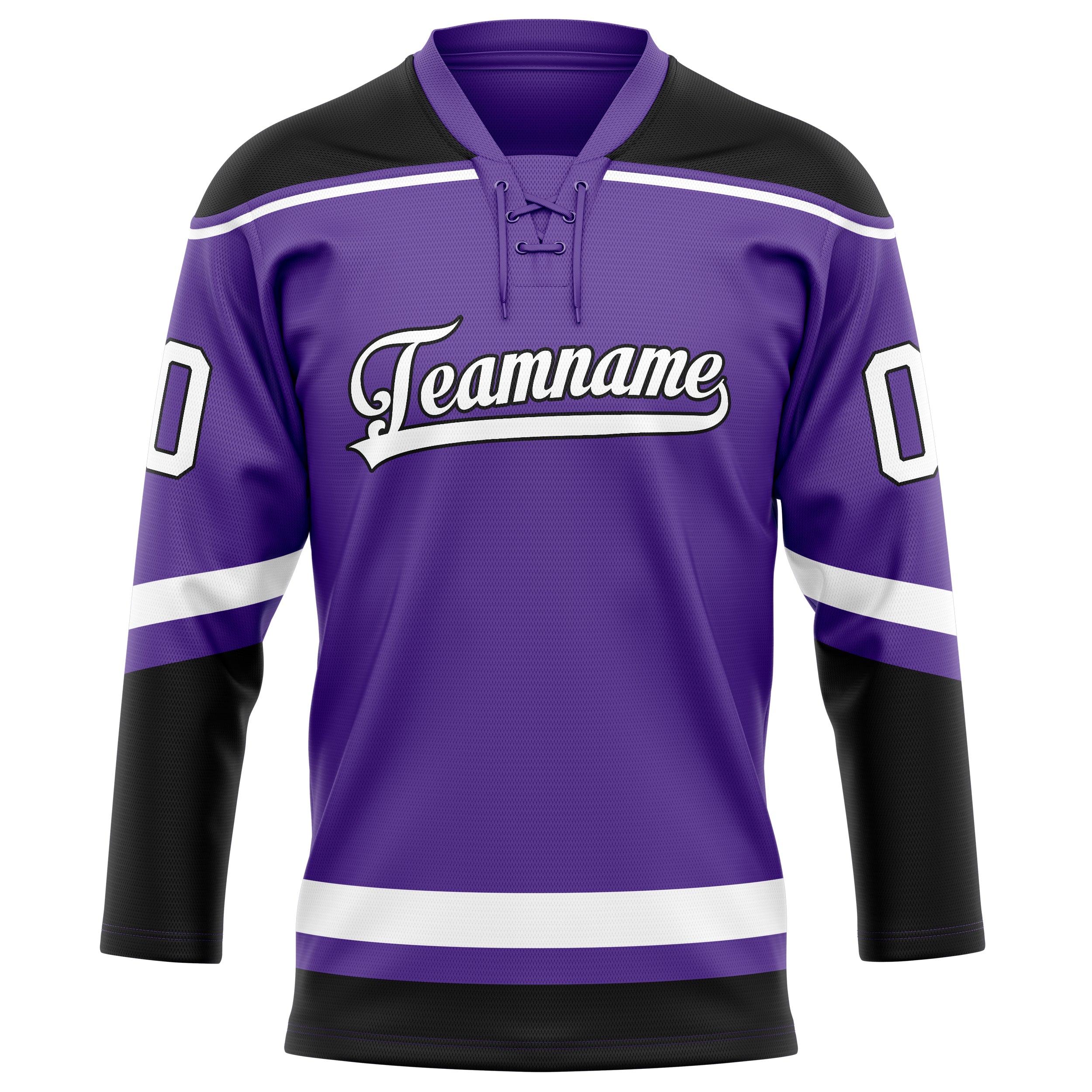 Custom Purple Black Solid Colour Hockey Jersey