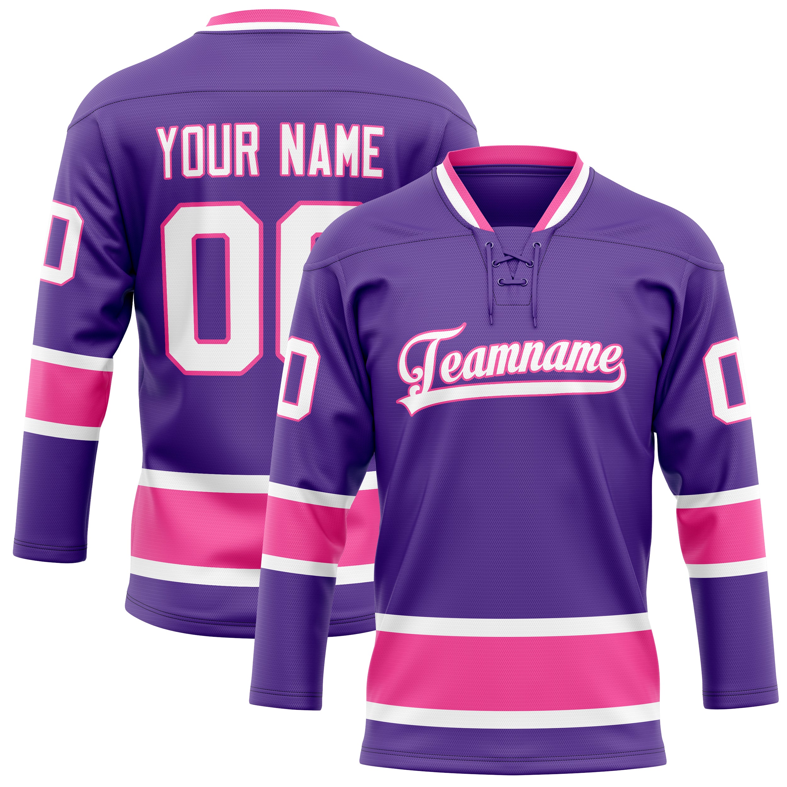 Custom Purple Pink Solid Colour Hockey Jersey